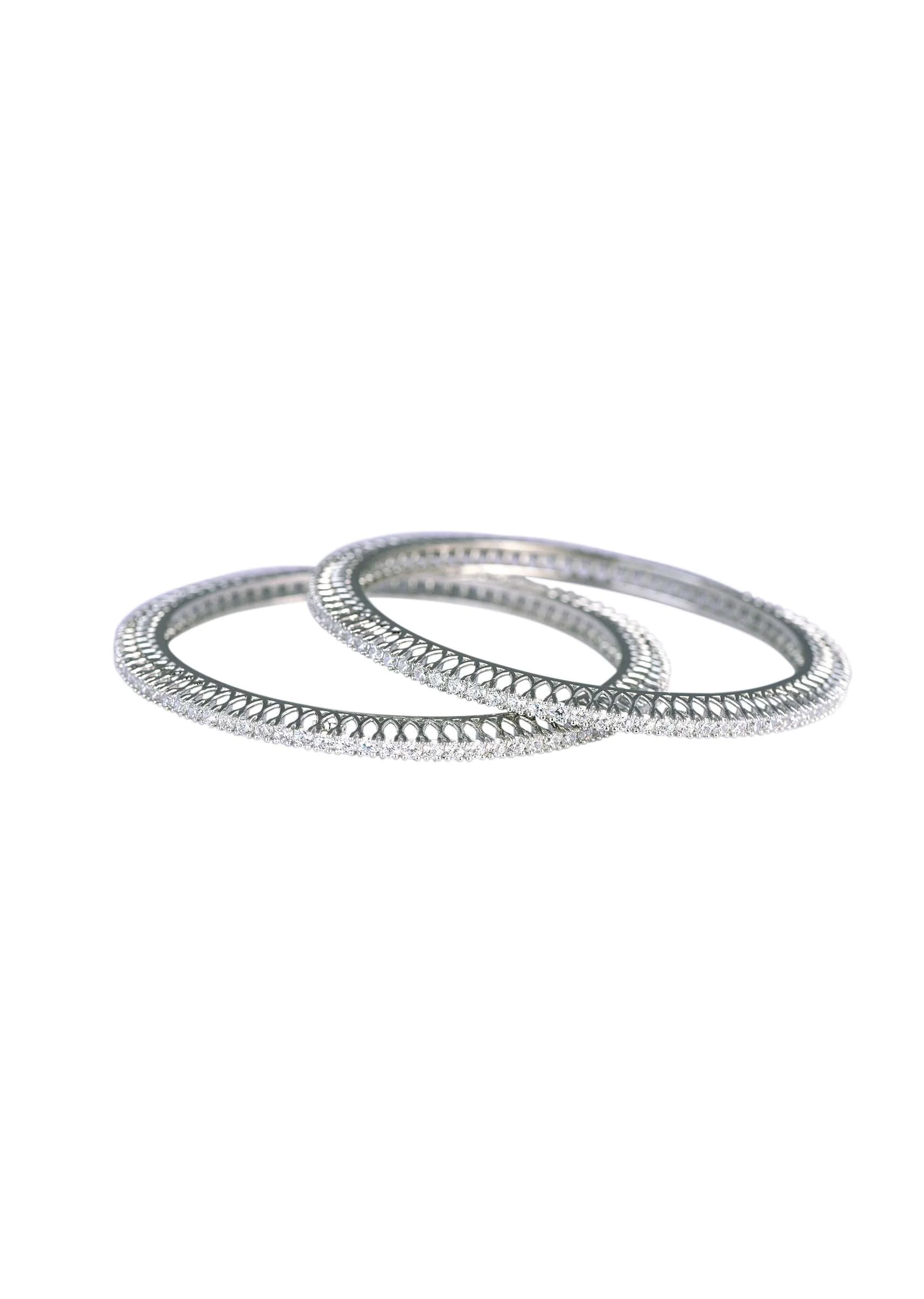 92.5 Sterling Silver Bangles Set of 2 - Image 3