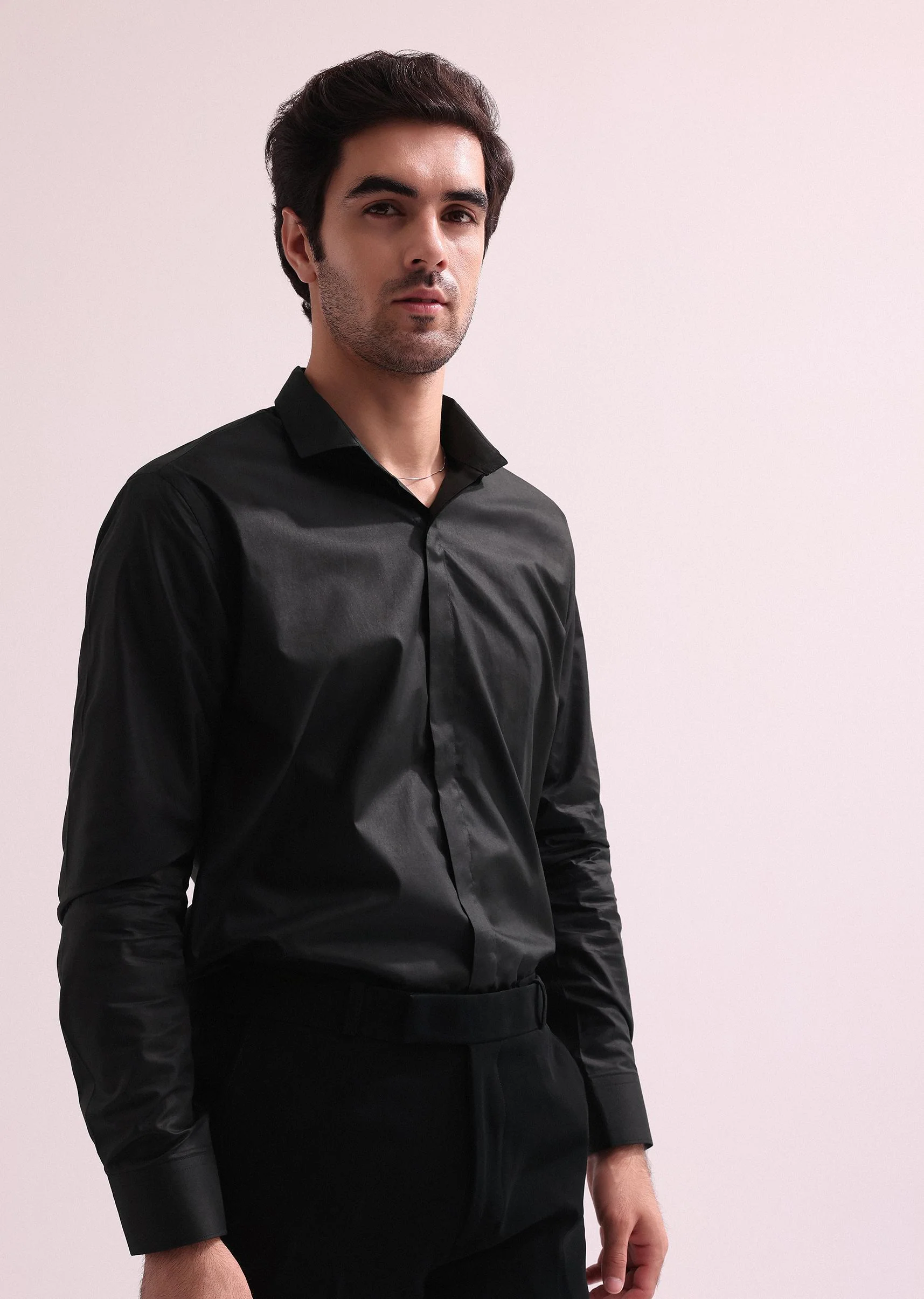 Aditya Roy Kapur In Our Black Double Layered Indo Western Jacket With Shirt And Pant - Image 8