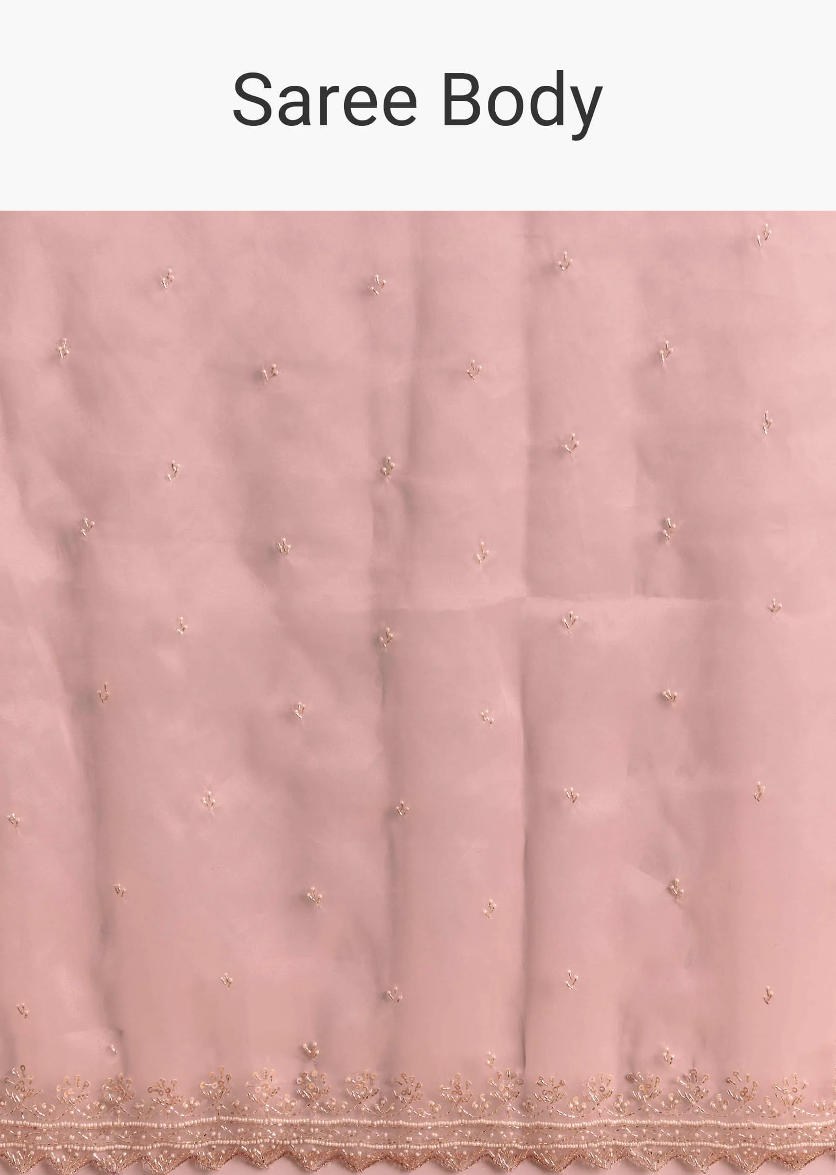 Baby Pink Organza Embroidered Saree With Jaal Work - Image 8