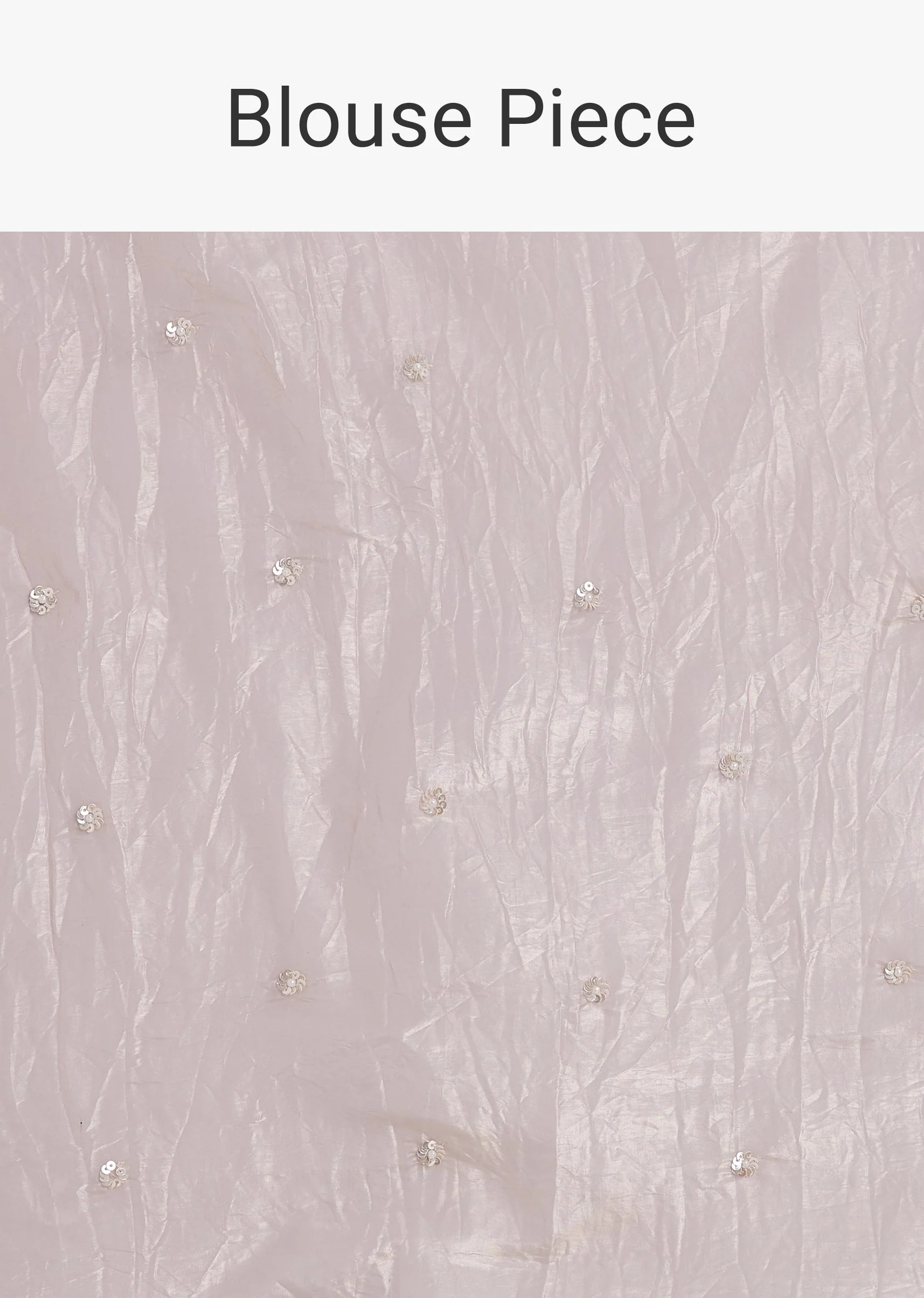 Beige Crushed Tissue Saree With Embroidered Border - Image 11