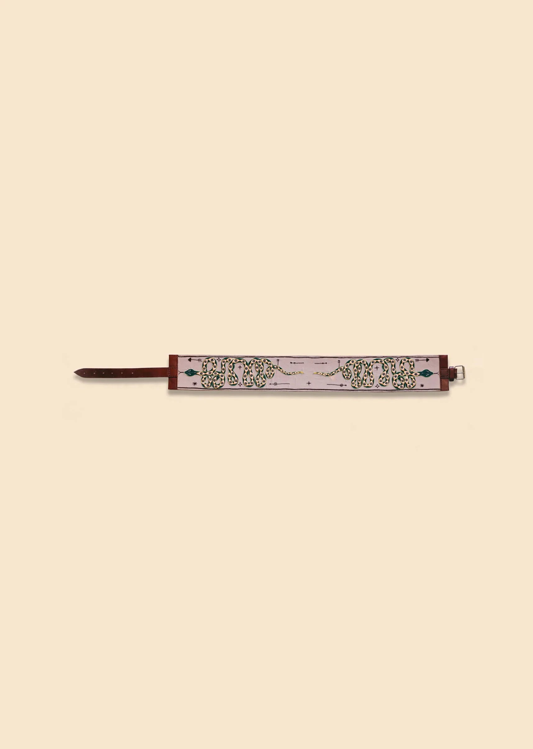 Beige Multi Color Embroidered Waist Belt - Image 3