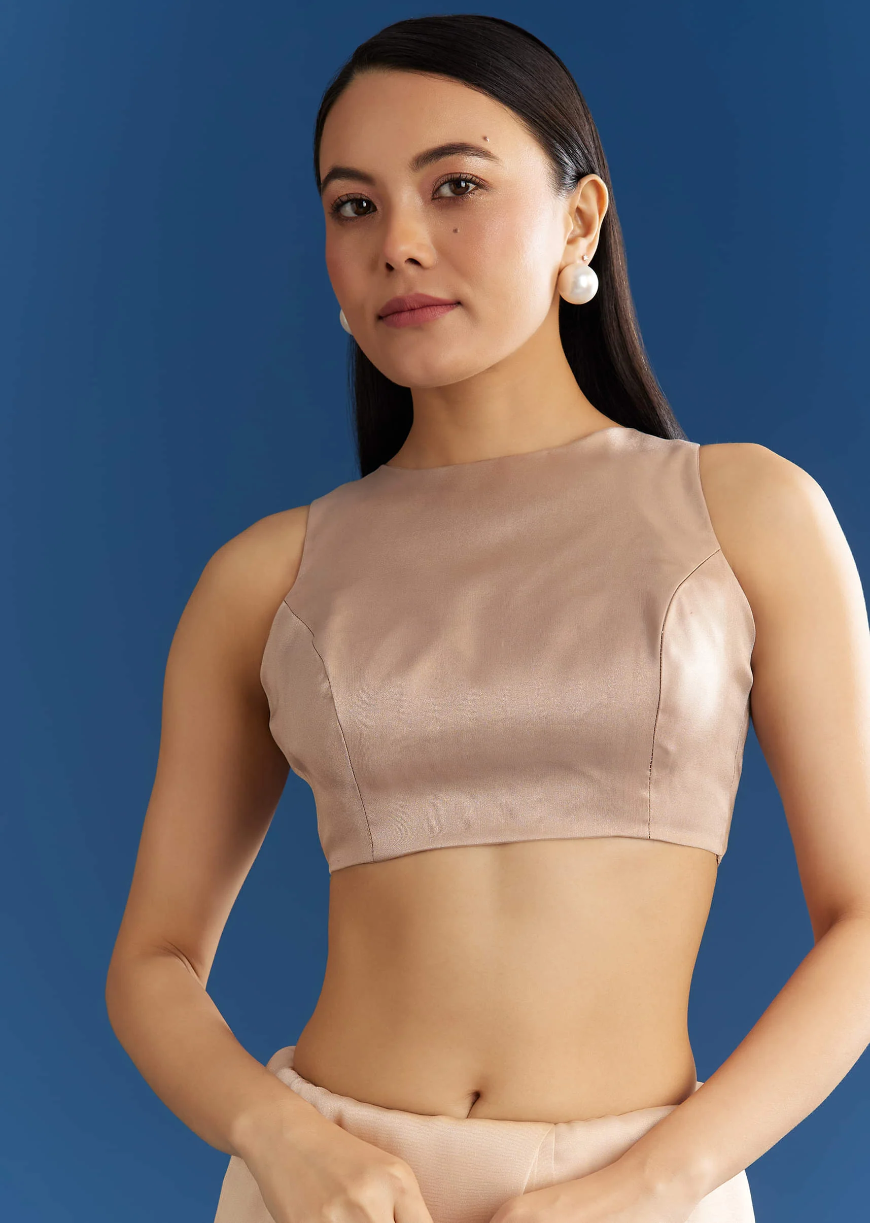 Beige Organza Tissue Saree With Cutdana Detailing - Image 7