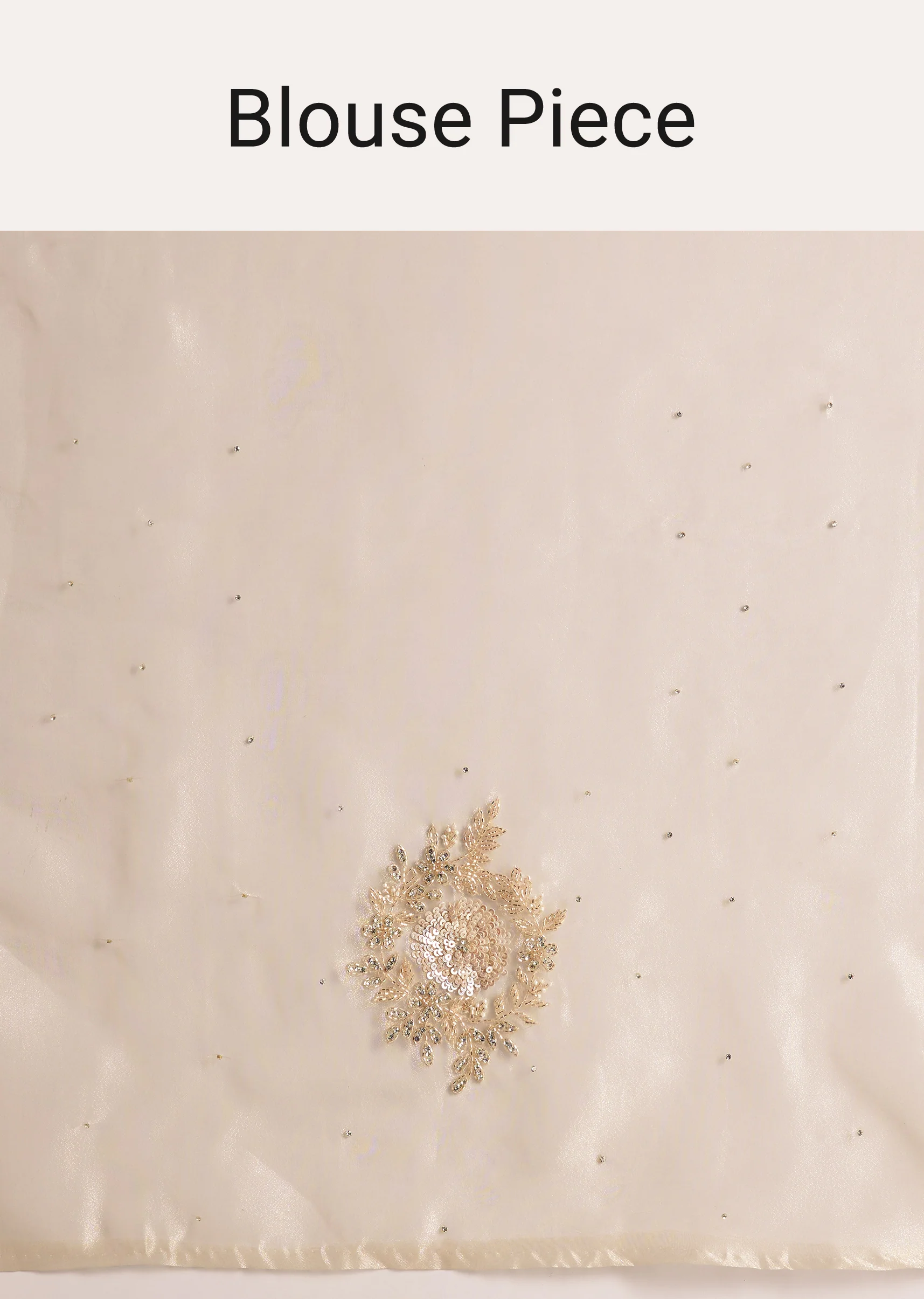 Beige Organza Tissue Saree With Delicate Embellished Edge - Image 9