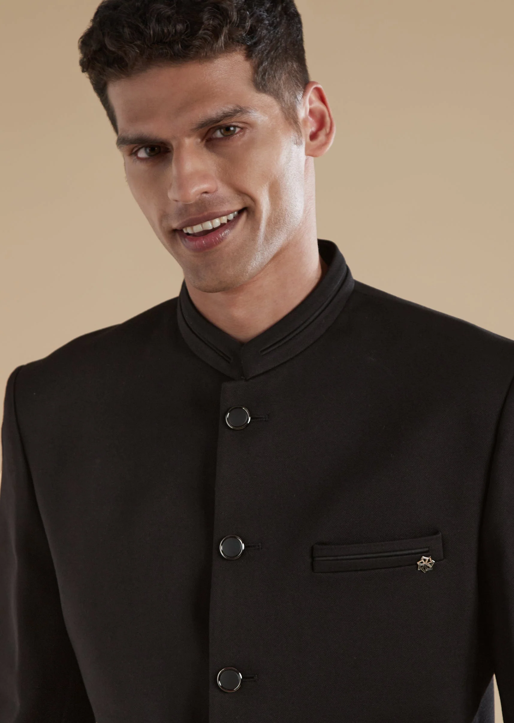 Black Jodhpuri Set In Classic Plain Finish - Image 2