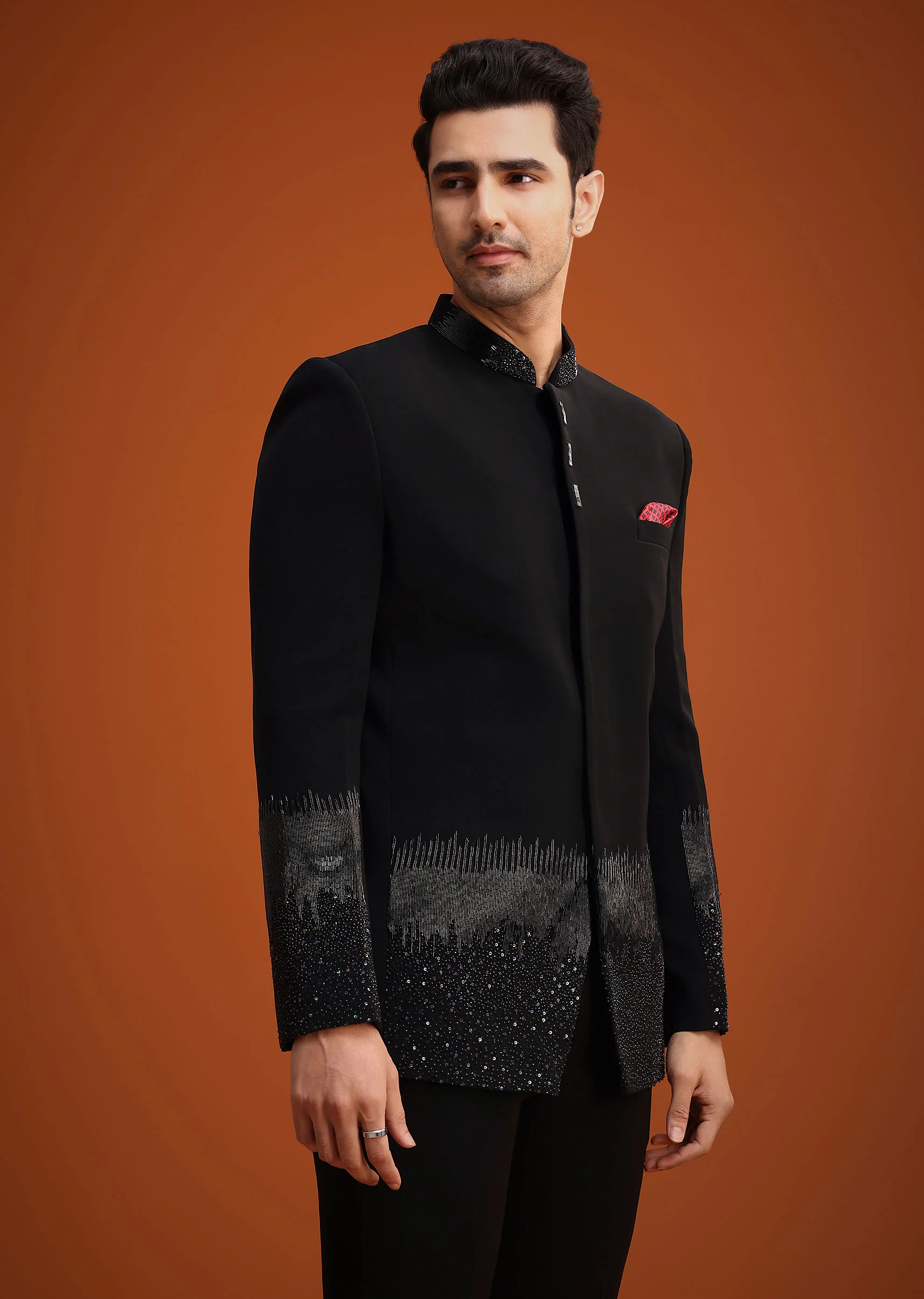 Black Jodhpuri Set With Zardozi Work - Image 4
