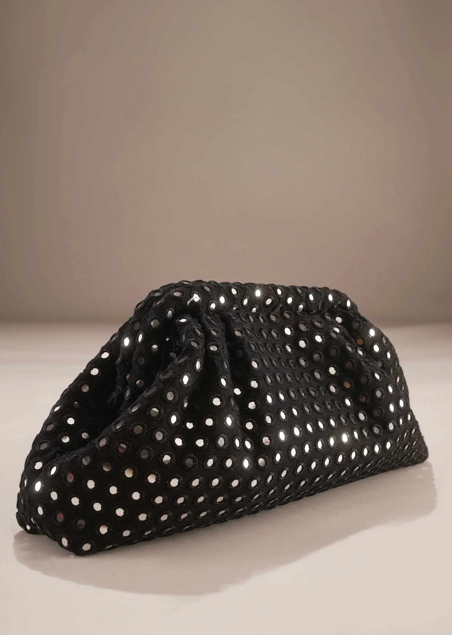 Black Mirror Stud Clutch Bag - Image 2