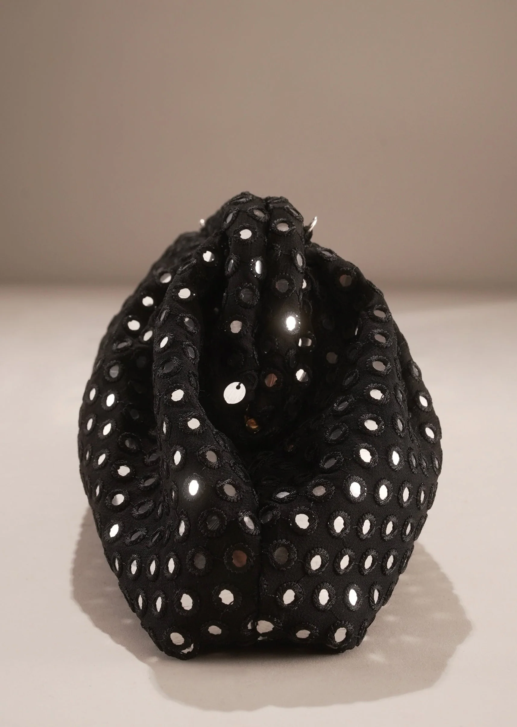 Black Mirror Stud Clutch Bag - Image 3
