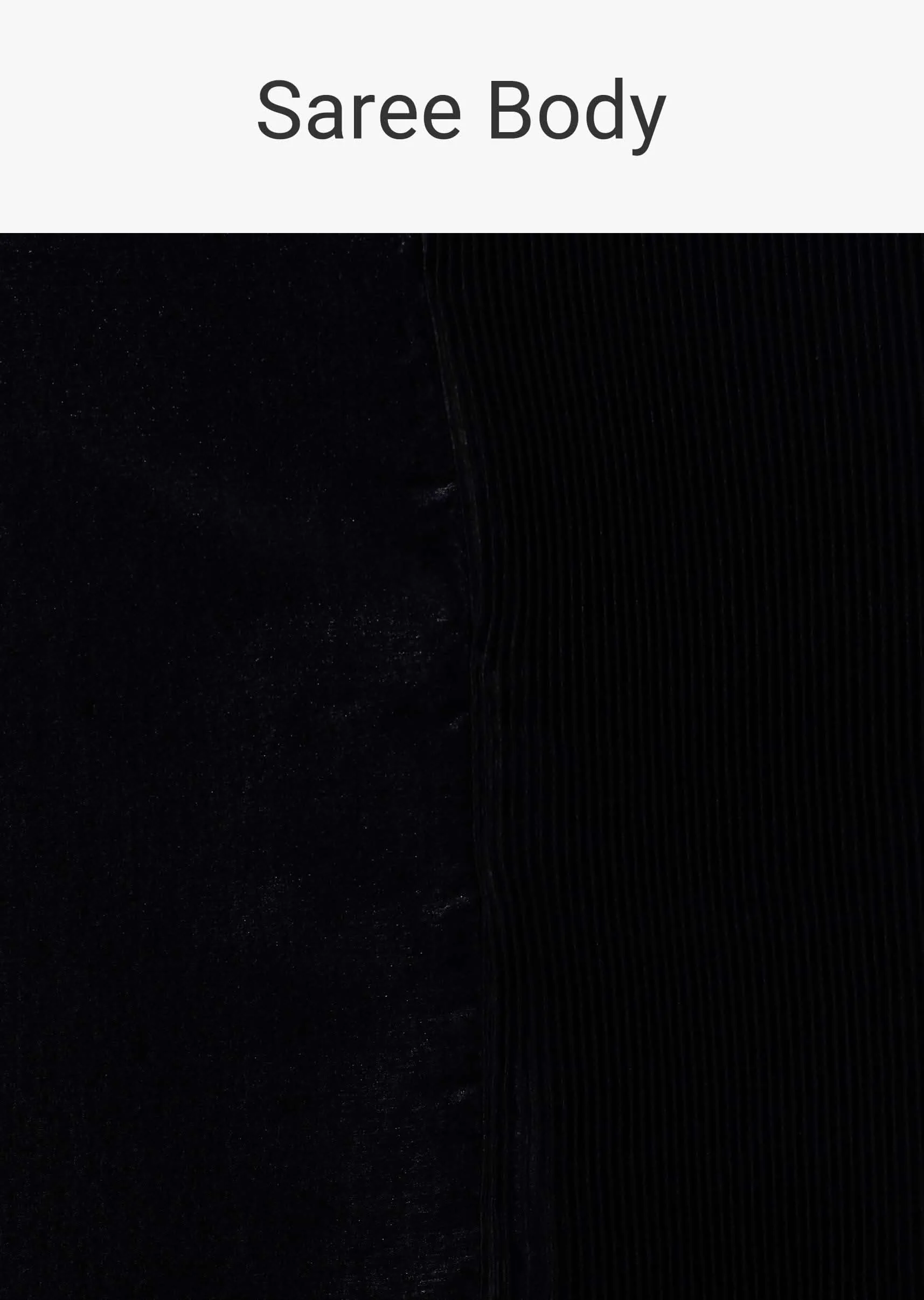 Black Satin Polyester Crush Saree With Mesh Blouse - Image 6