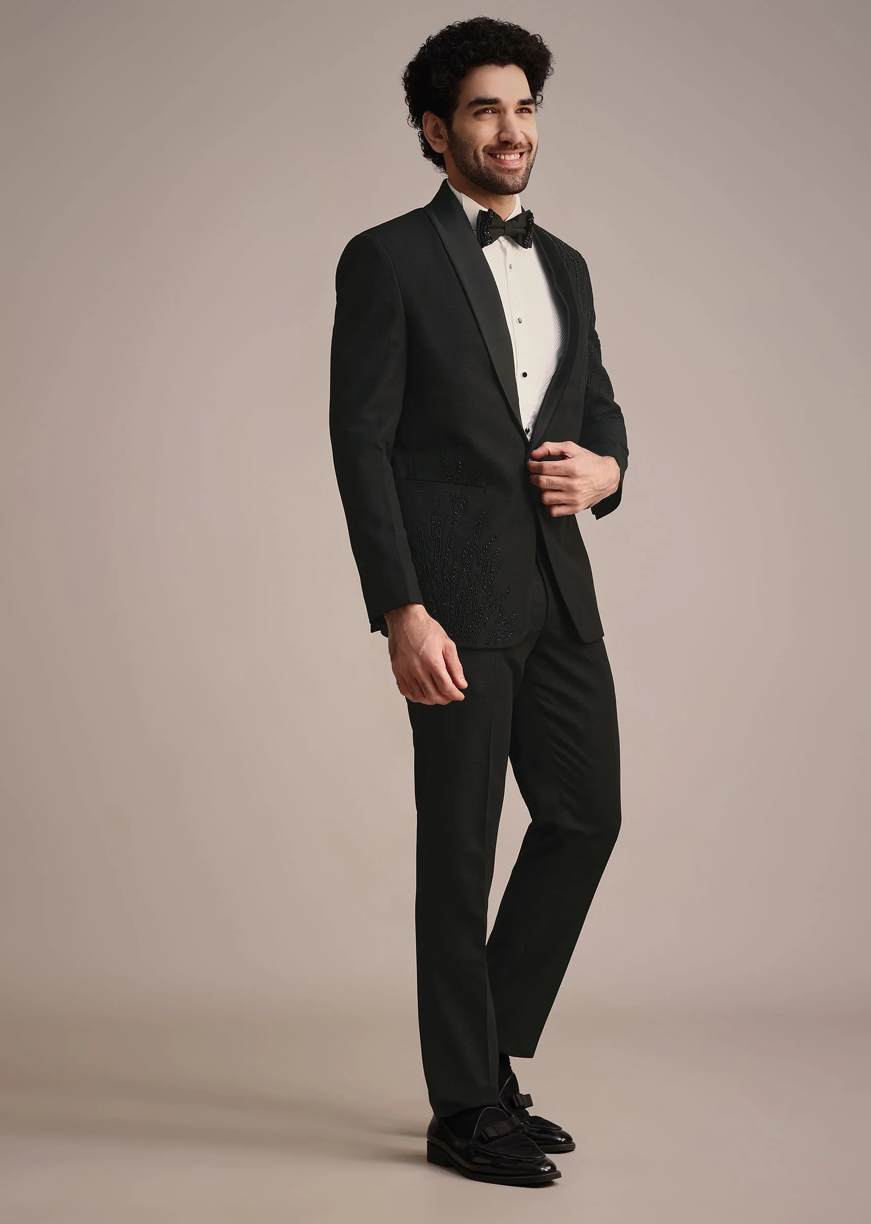 Black Tuxedo With Hand Work - Image 3