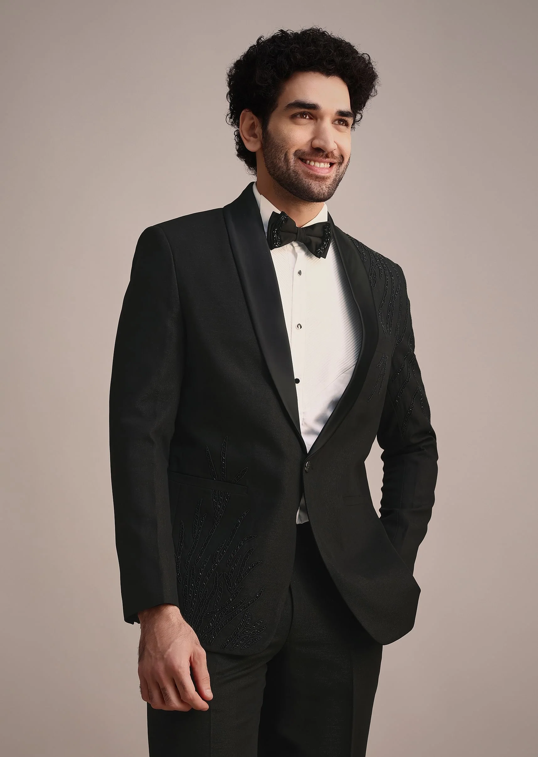 Black Tuxedo With Hand Work - Image 4