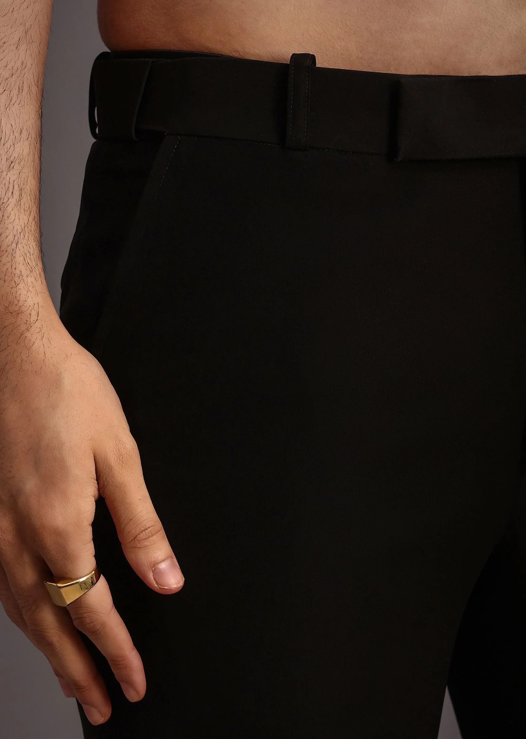 Black Velvet Zari Embroidered Indowestern Trouser Suit - Image 7