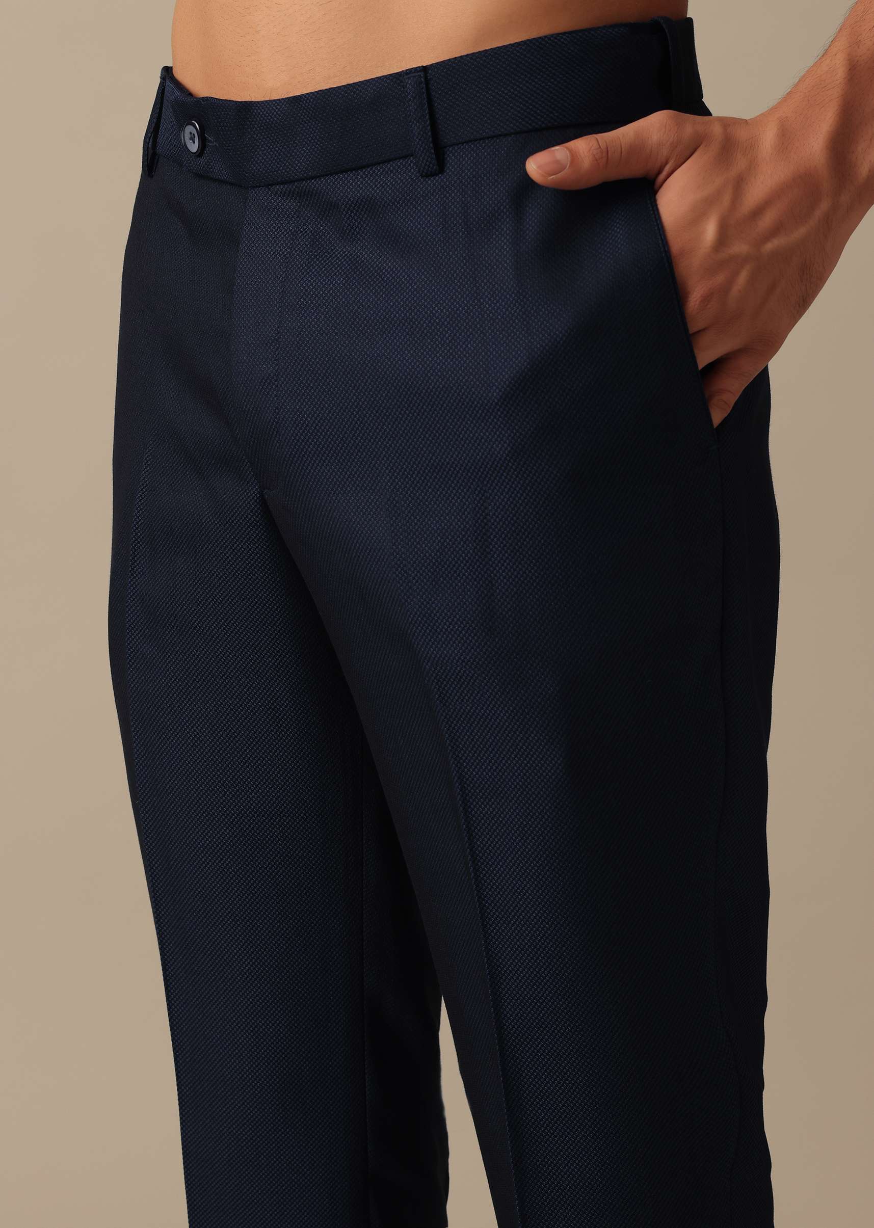 Blue Bandhgala Jodhpuri And Pant Set In Terry Rayon - Image 6
