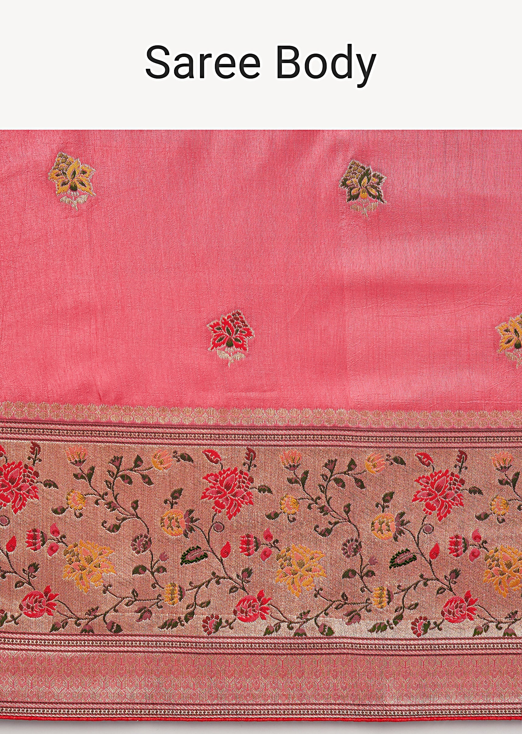 Blush Pink Dola Silk Saree - Image 9