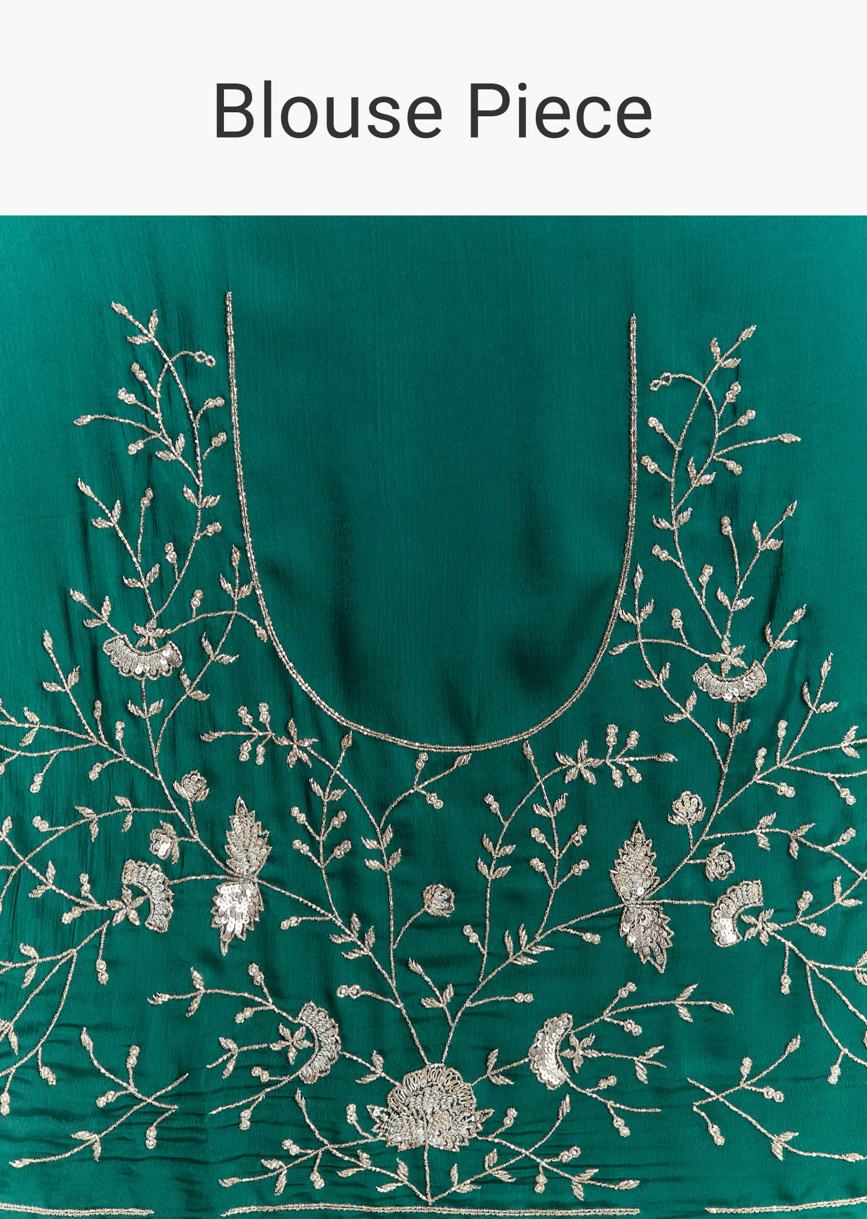 Bottle Green Satin Bridesmaid Lehenga With Heavy Embroidery - Image 6