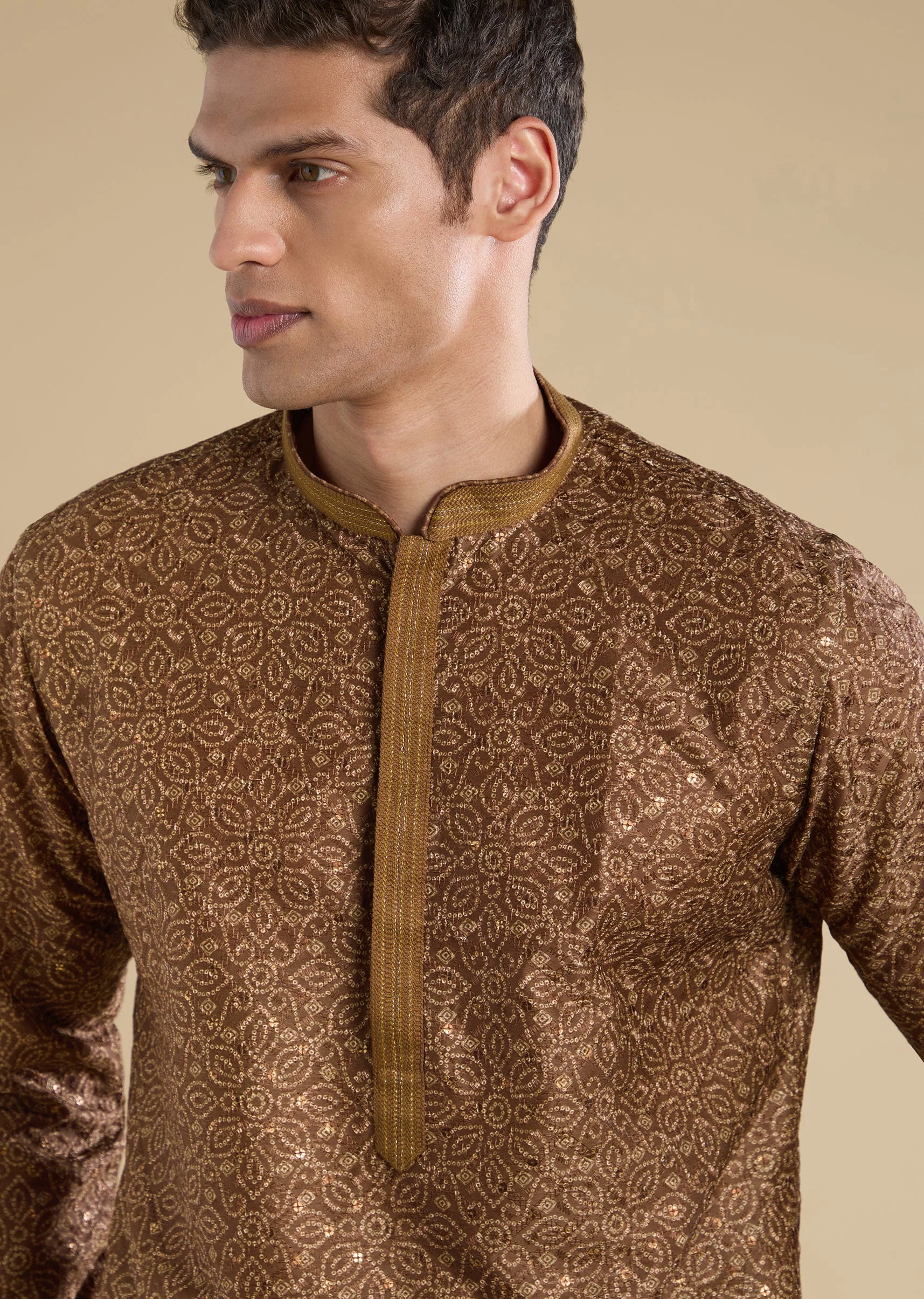 Brown Casual Kurta Set - Image 3