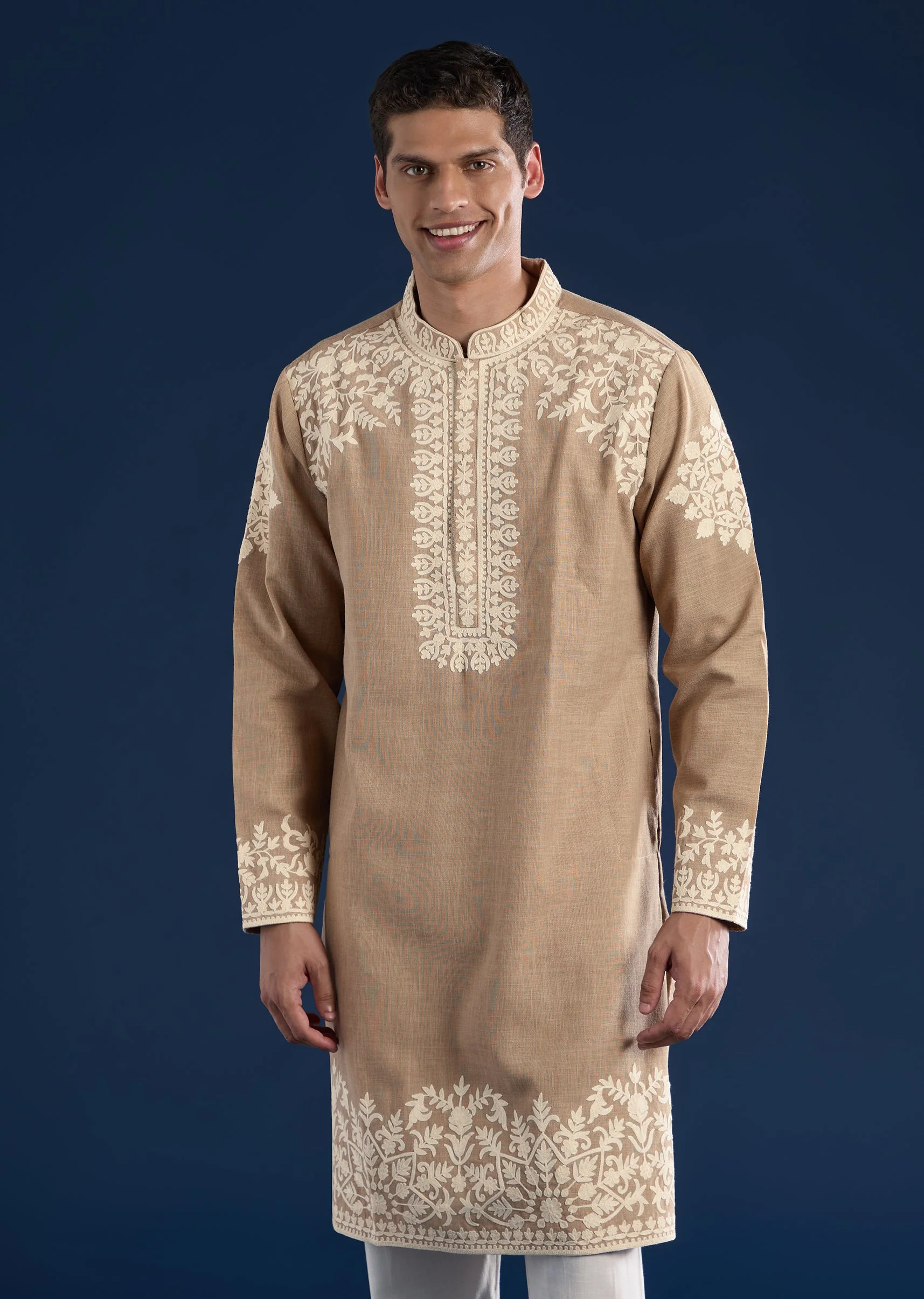 Brown Cotton Viscose Kurta Set - Image 4