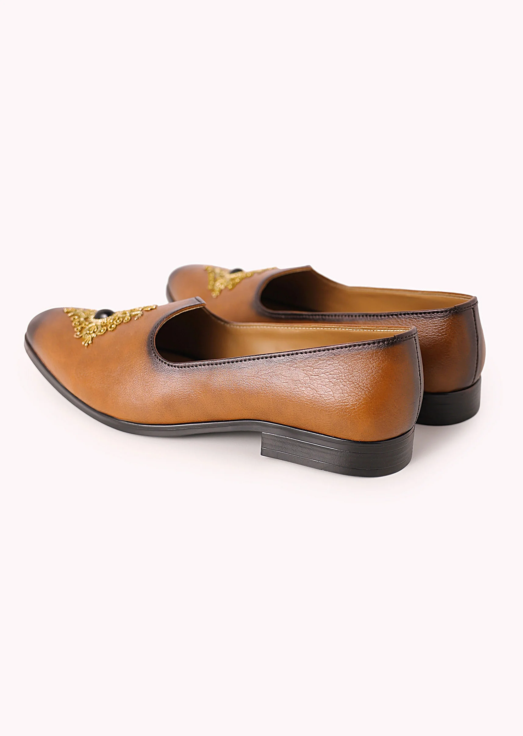 Brown Shaded Juttis with Stone Work - Image 2