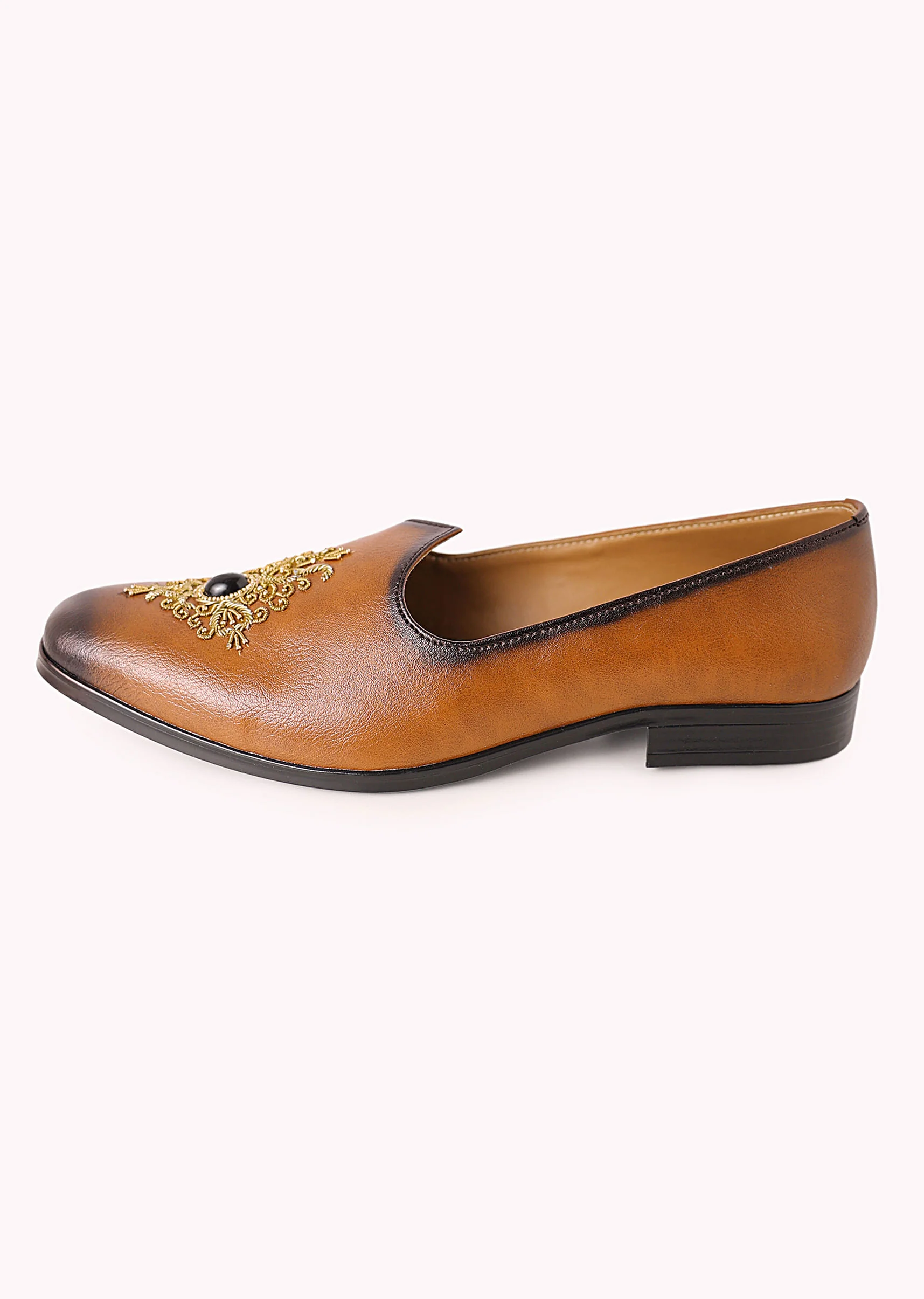 Brown Shaded Juttis with Stone Work - Image 3