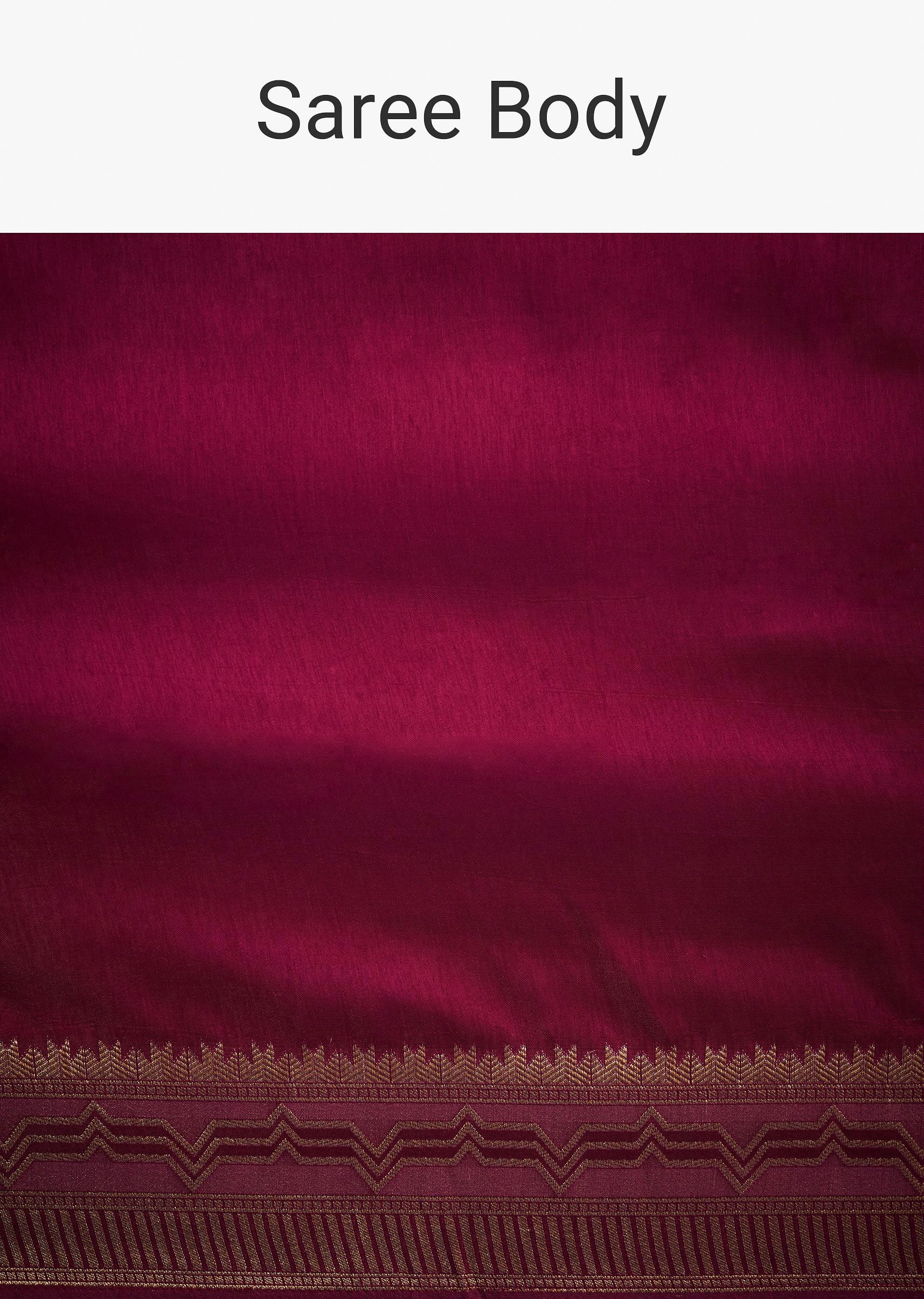 Burgundy Pink Dola Silk Saree With All Over Zari Work - Image 9