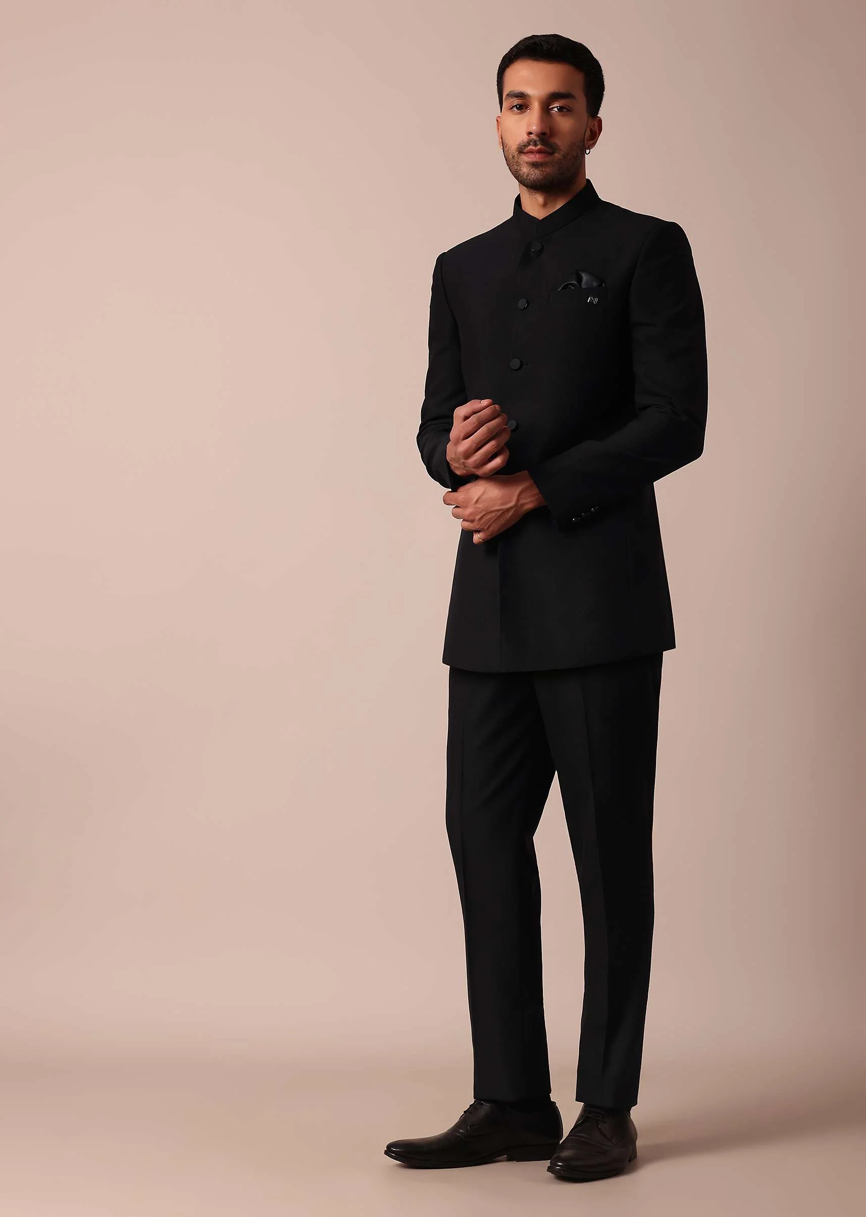 Classic Black Bandhgala Jodhpuri Sherwani - Image 2