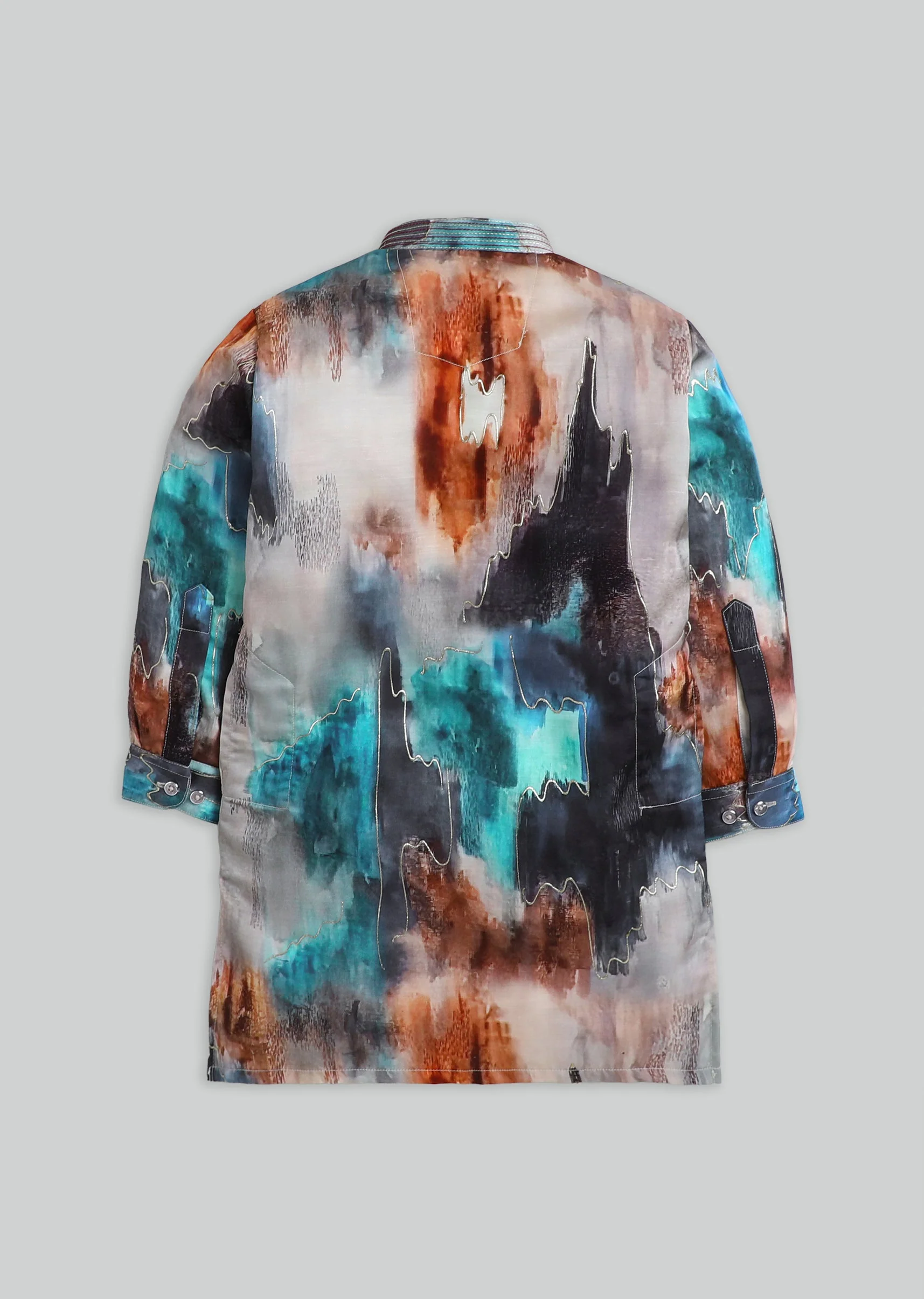 Cotton Abstract Kurta Set For Boys - Image 3