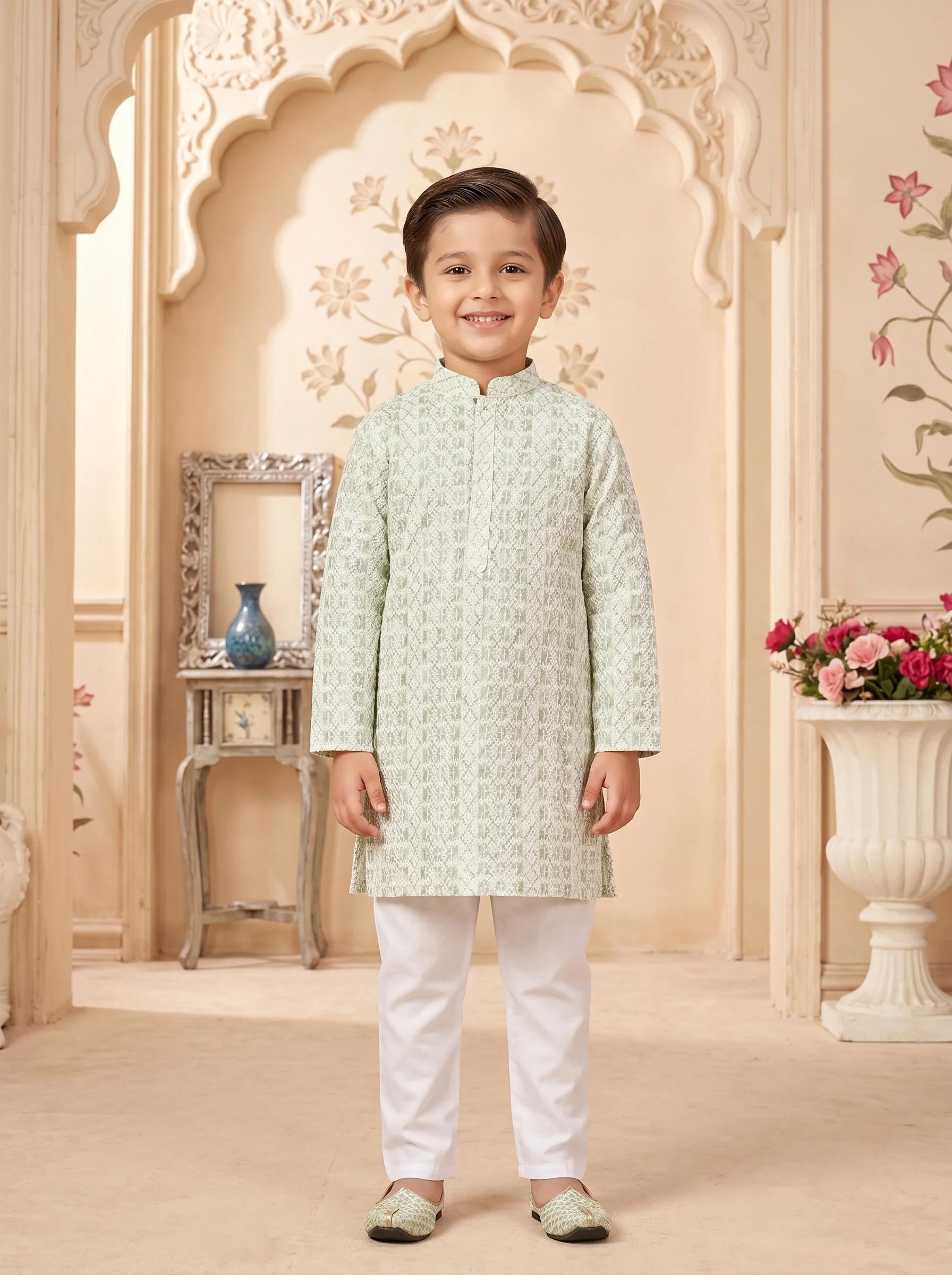 Elegant Green Embroidered Kurta Set