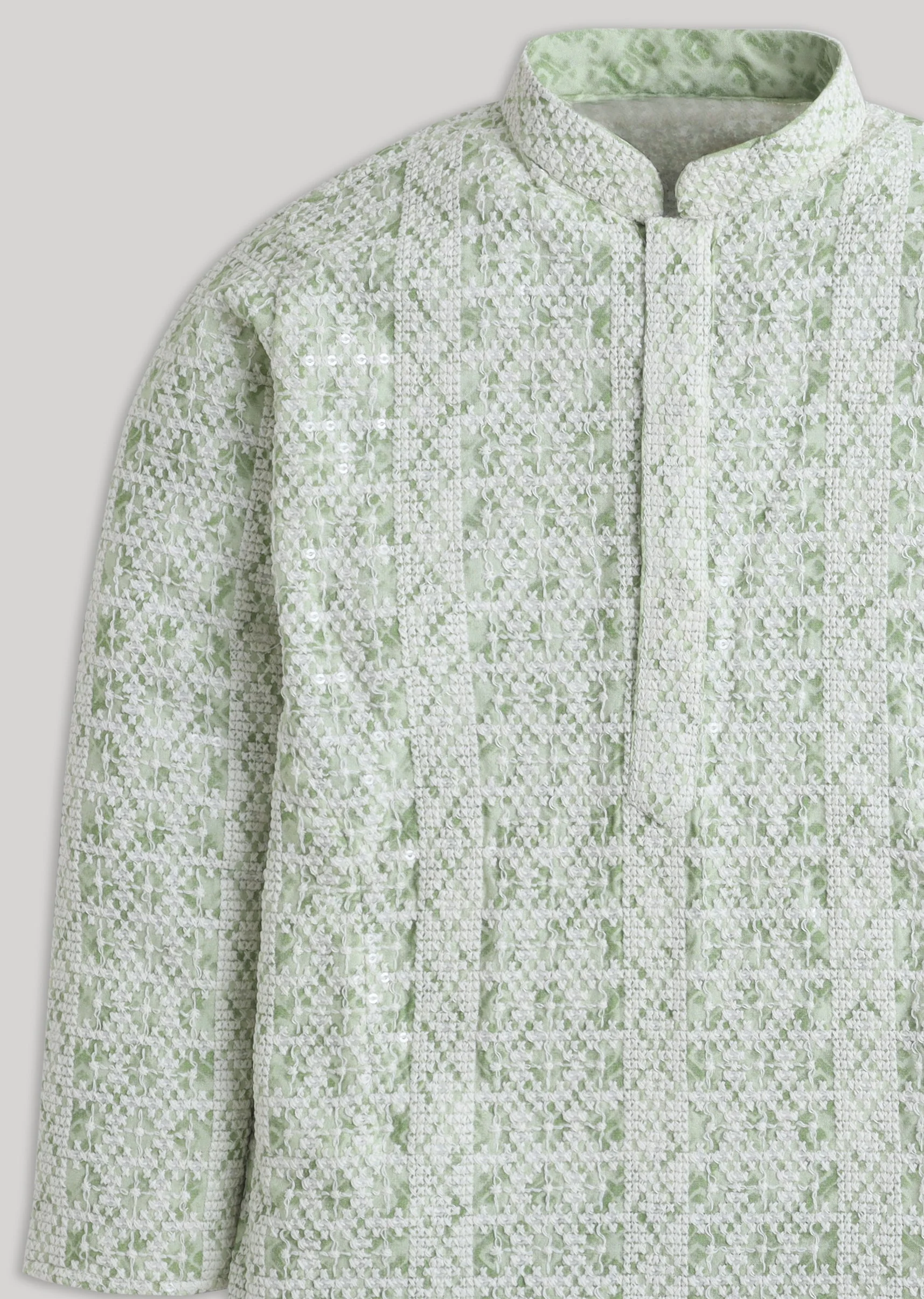 Elegant Green Embroidered Kurta Set - Image 5
