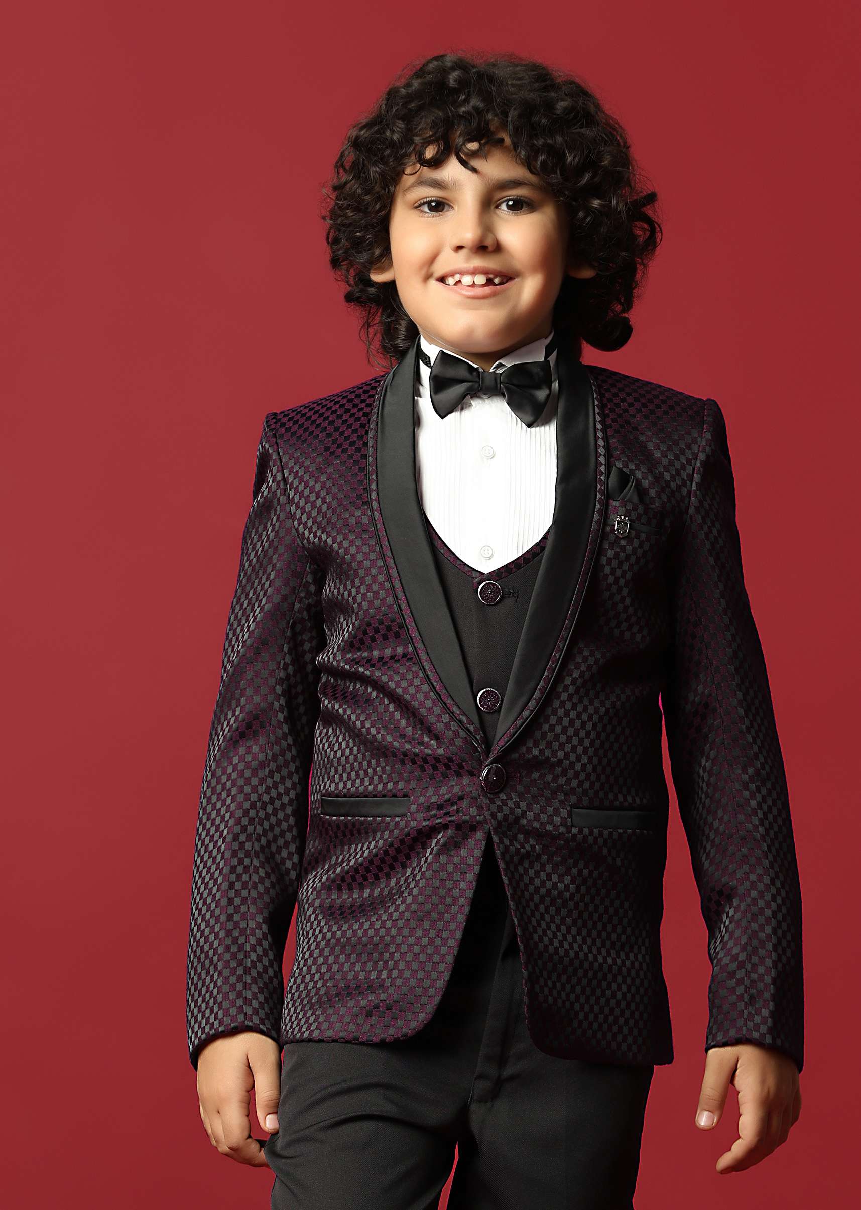 Embroidered Festive Tuxedo For Boys - Image 4