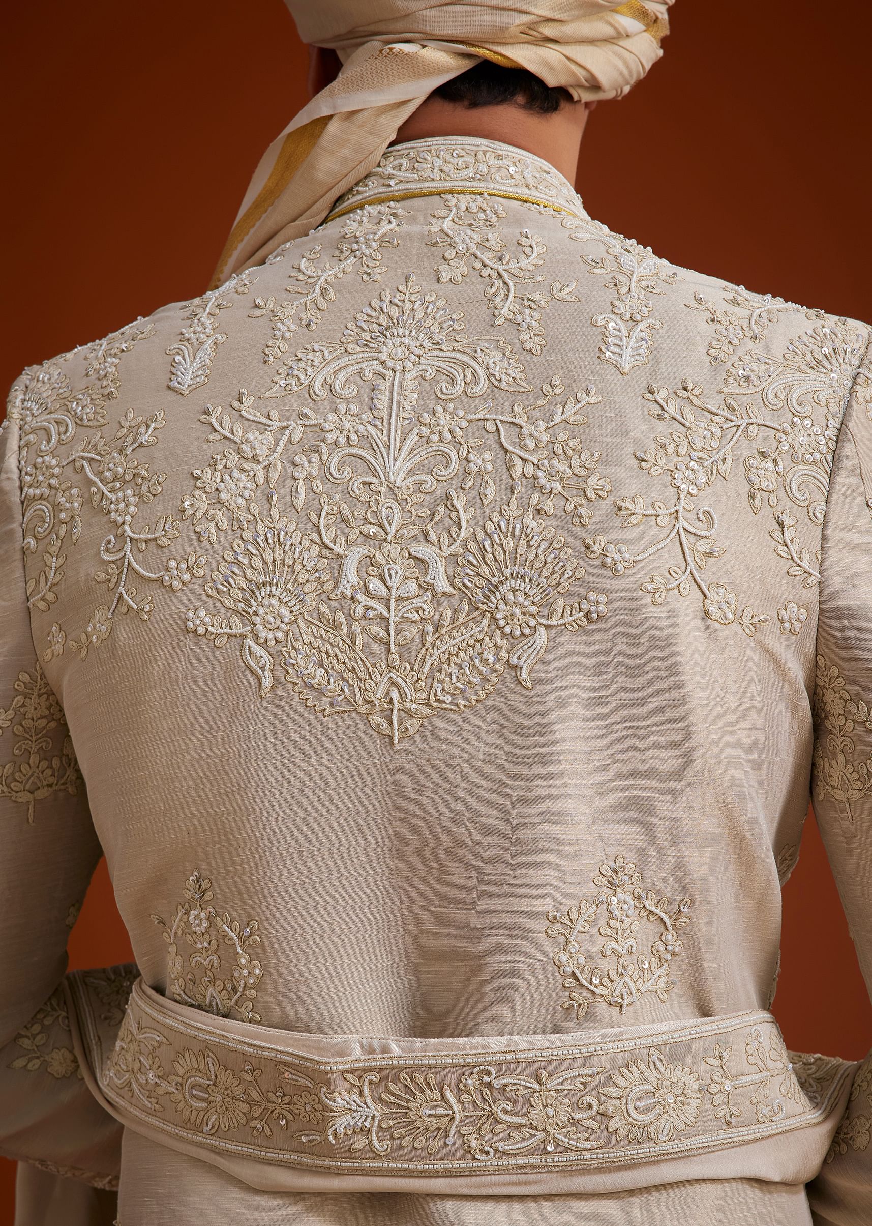 Faun Sherwani Set With Dori And Resham Work - Image 6