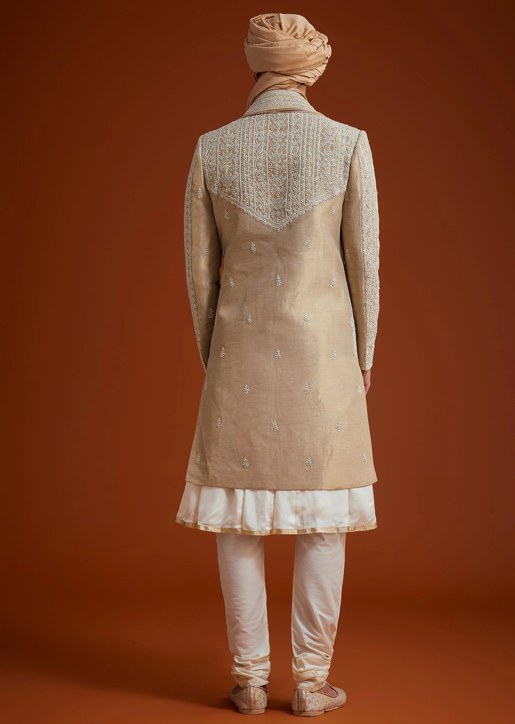 Faun Sherwani Set With Dori And Thread Embroidery - Image 5