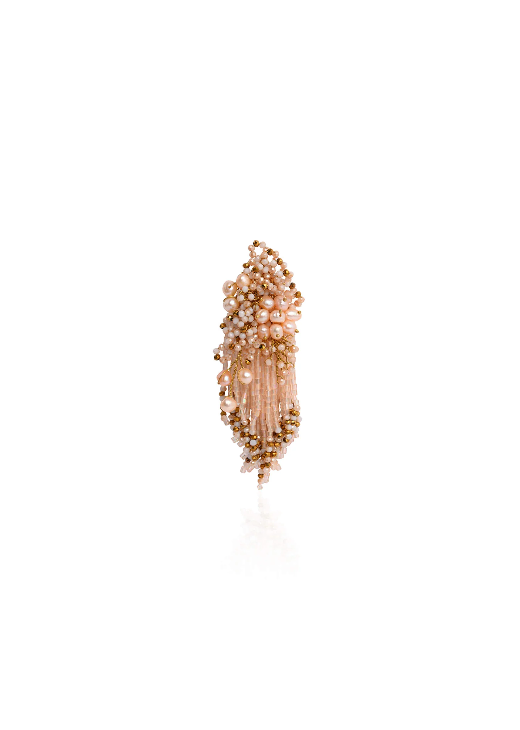 Fresh Water Pearl Floral Long Earrings - Image 5