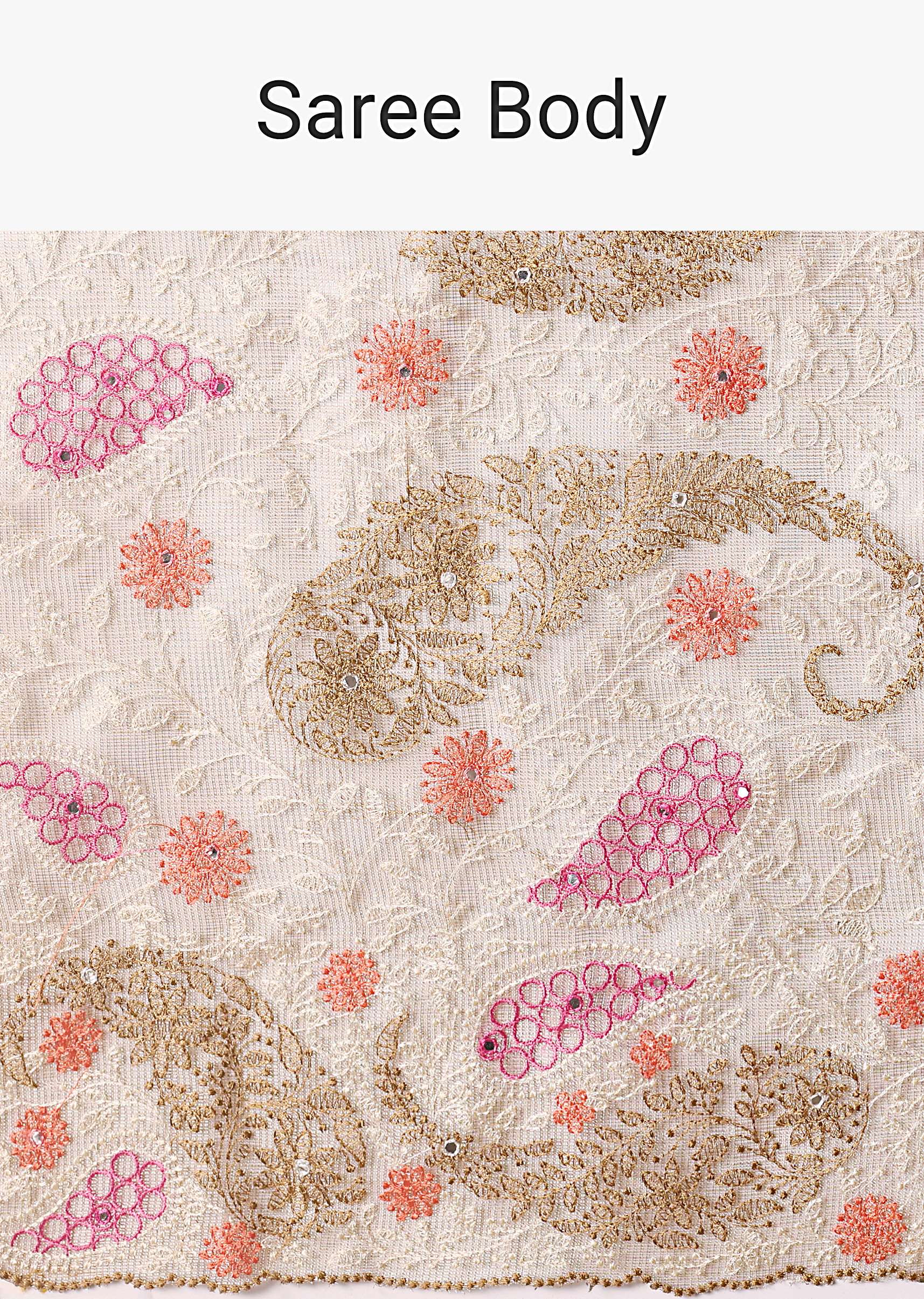 Gold Chanderi Silk Saree With Intricate Zari Embellishments - Image 9