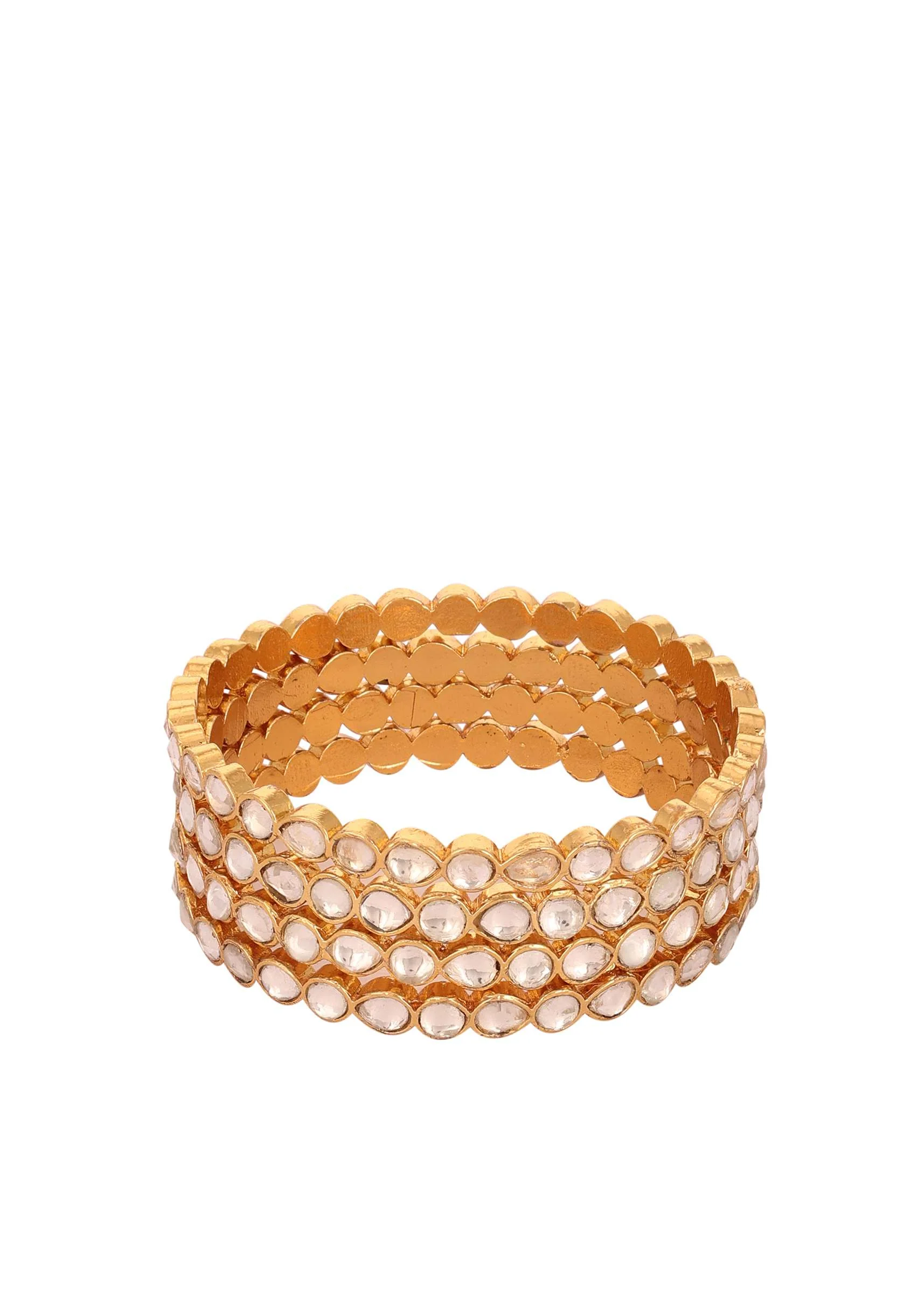 Gold Finish Jadau Kundan Polki Kadas - Image 2