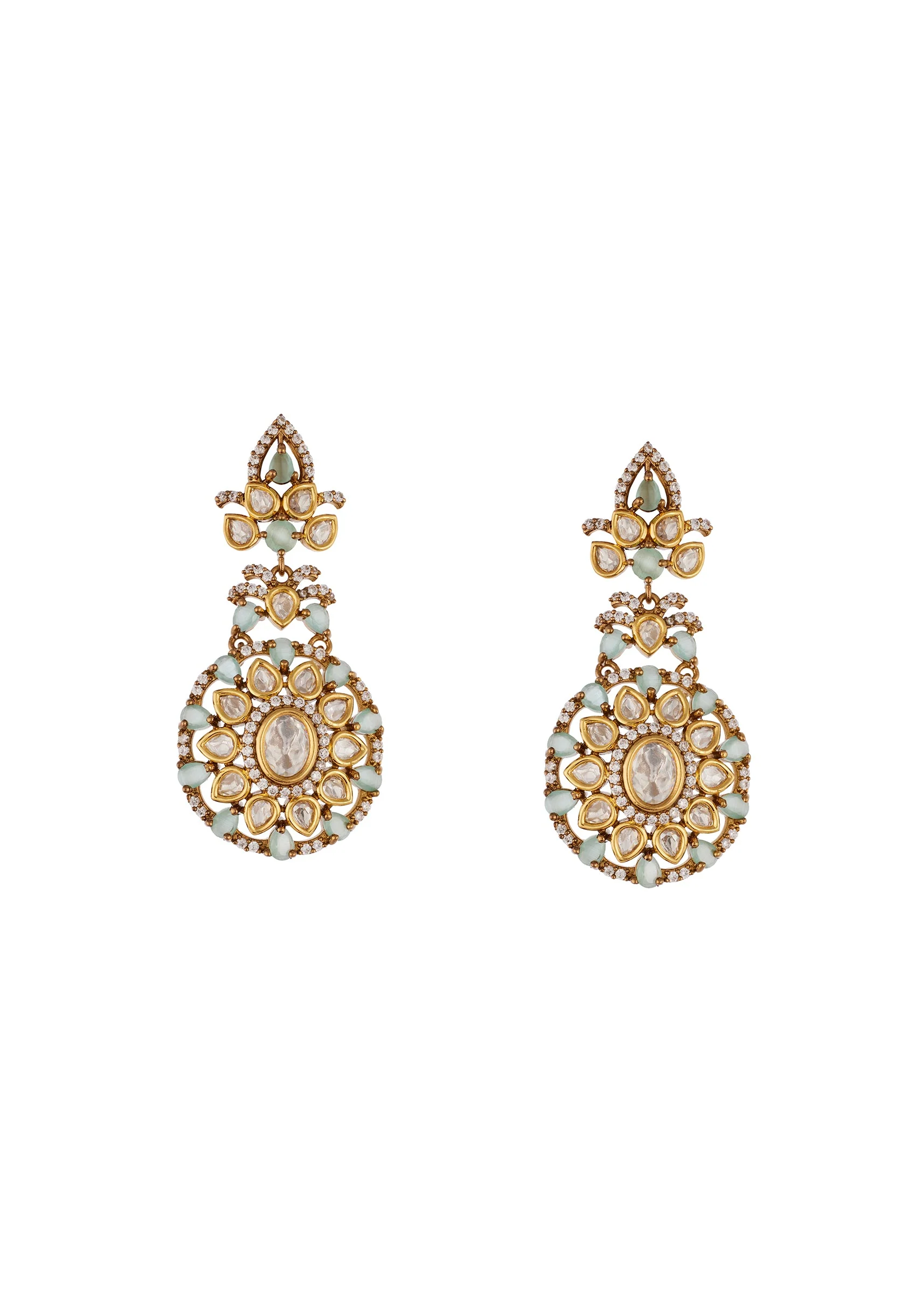 Gold Finish Jewellery Set in Semi Precious Stones - Image 4
