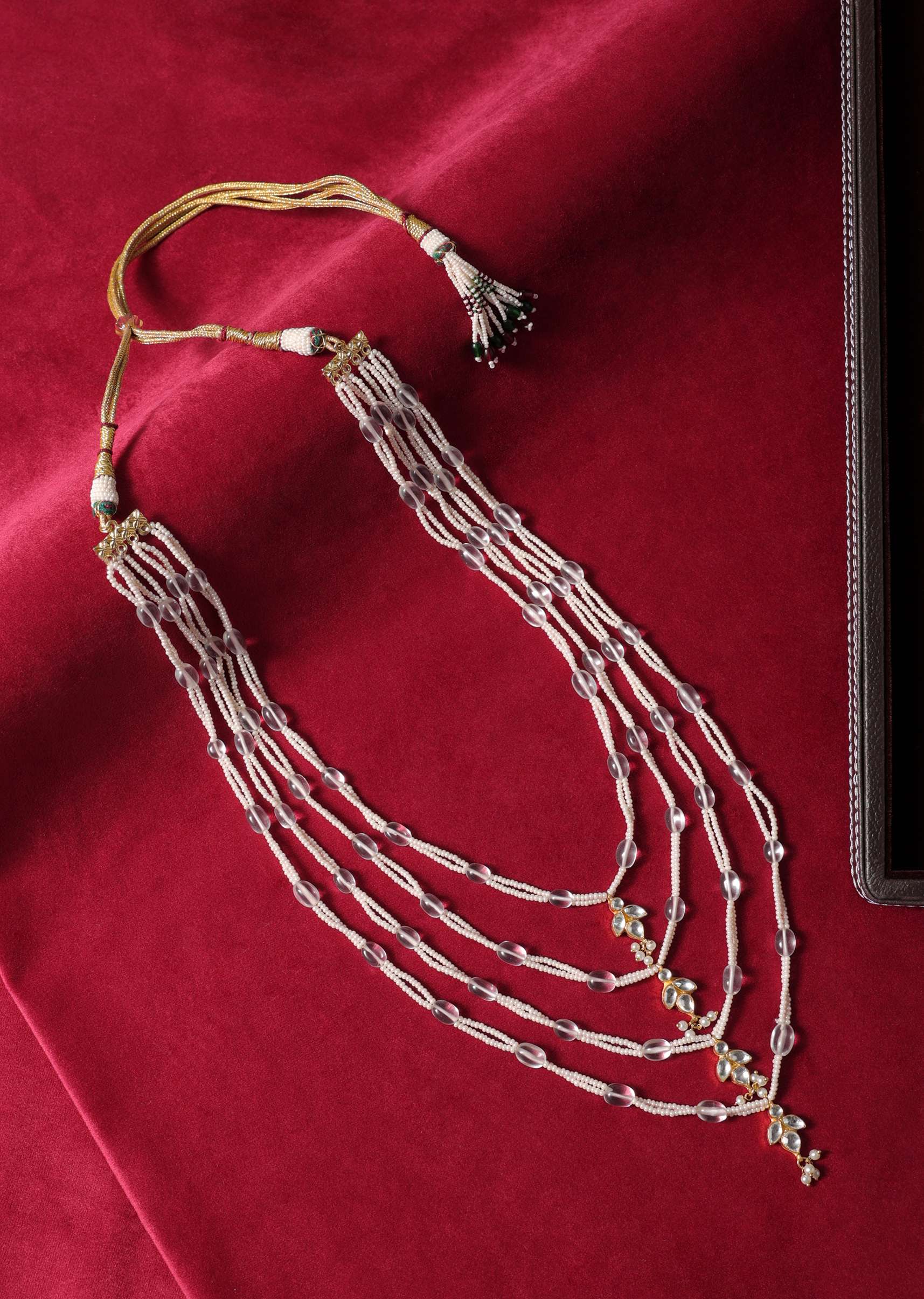 Gold Finish Layered Mala In Mix Metal With Motifs - Image 3