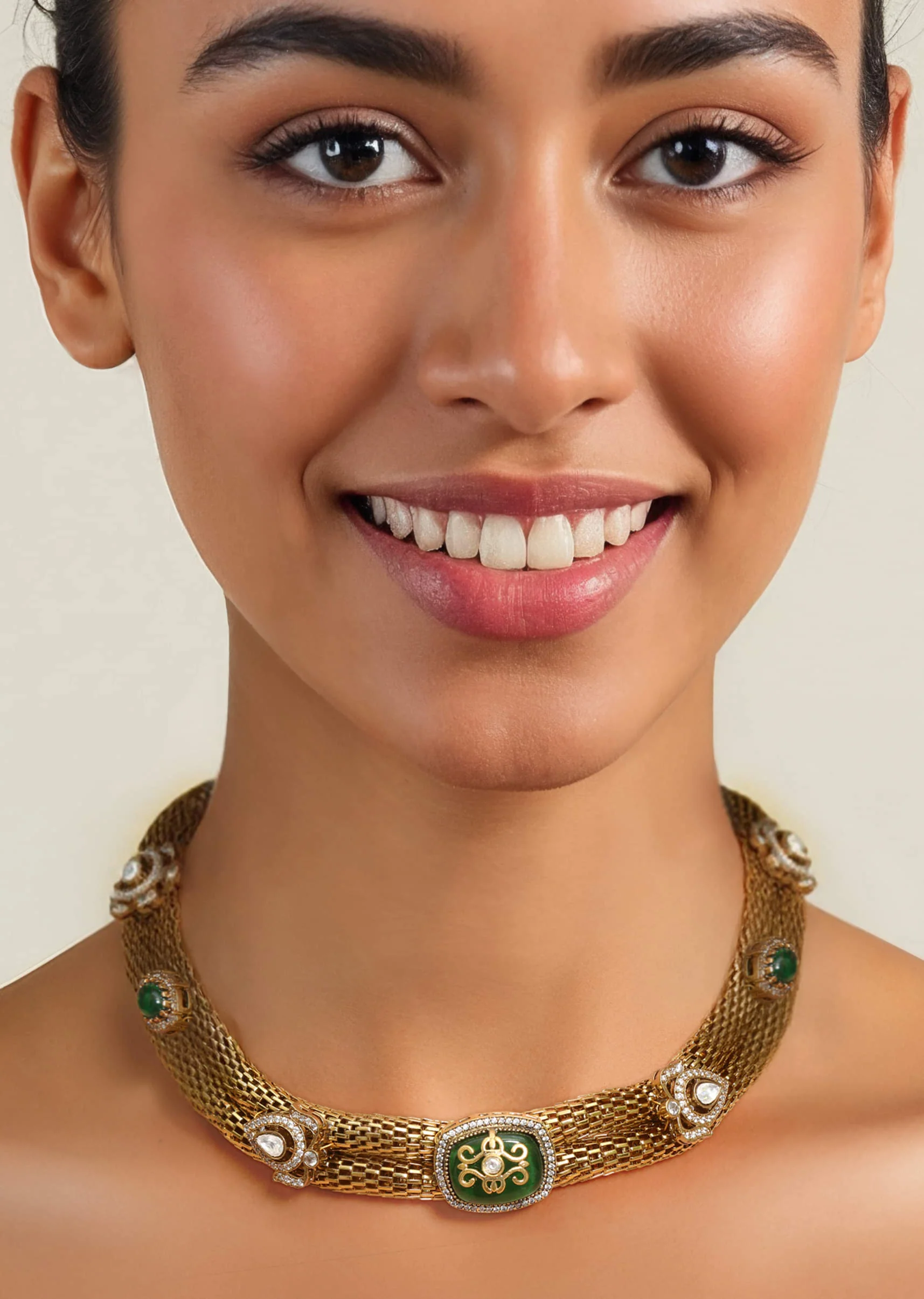 Gold Fusion Geometric Pendant Statement Necklace