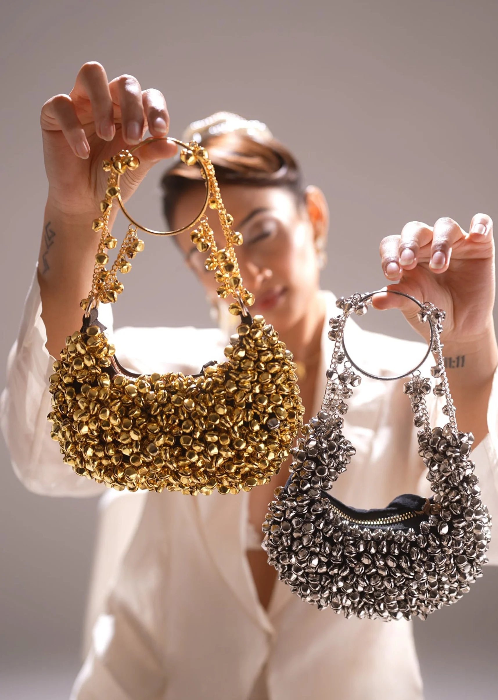 Gold Ghungroo Embellished Potli Bag - Image 2