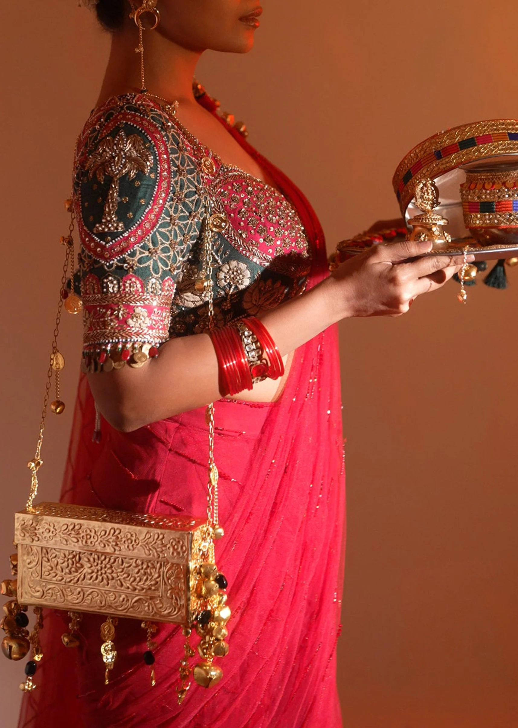 Gold Heritage Embellished Handbag - Image 2