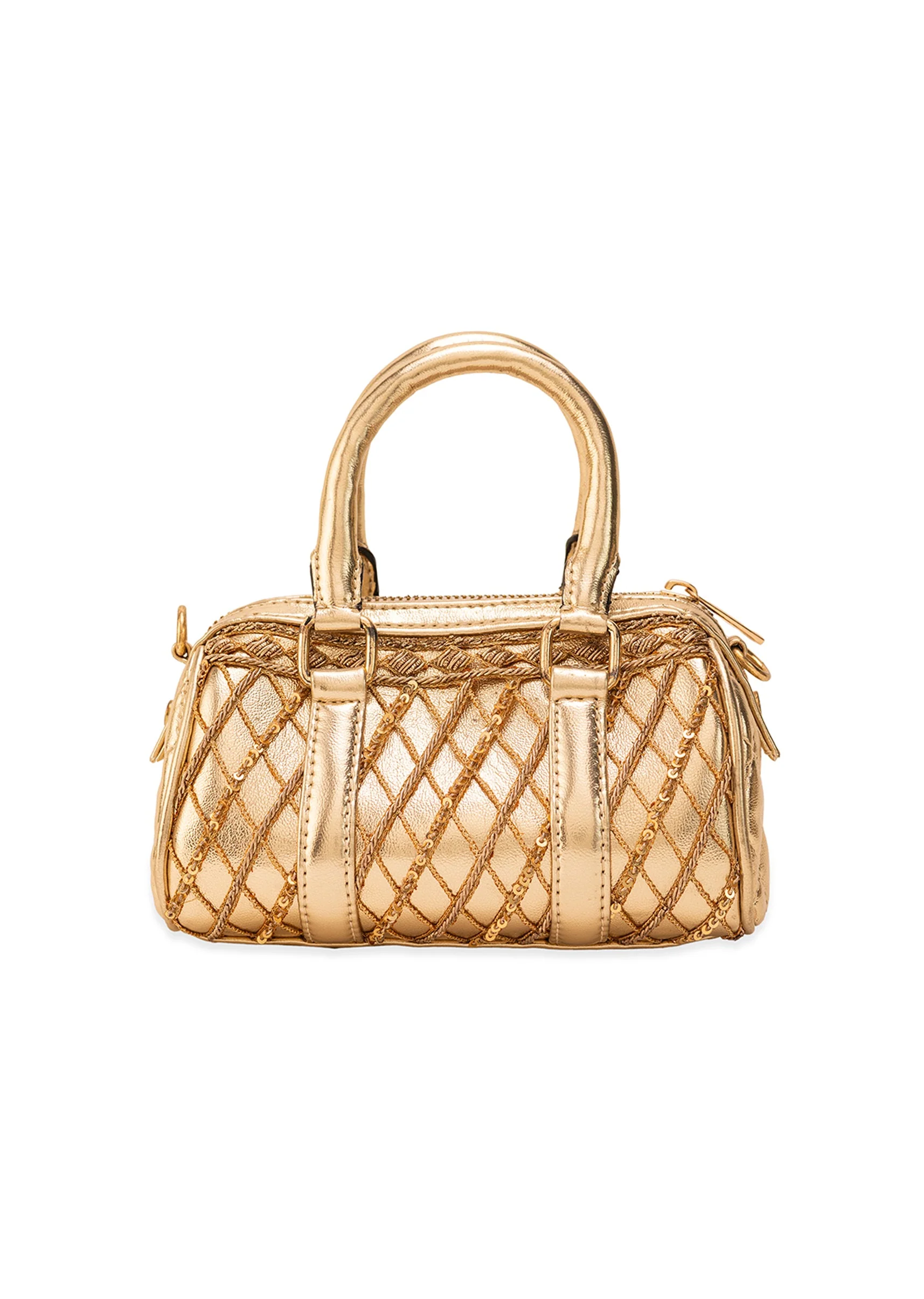 Gold Lycra Quilted Bag - Image 3