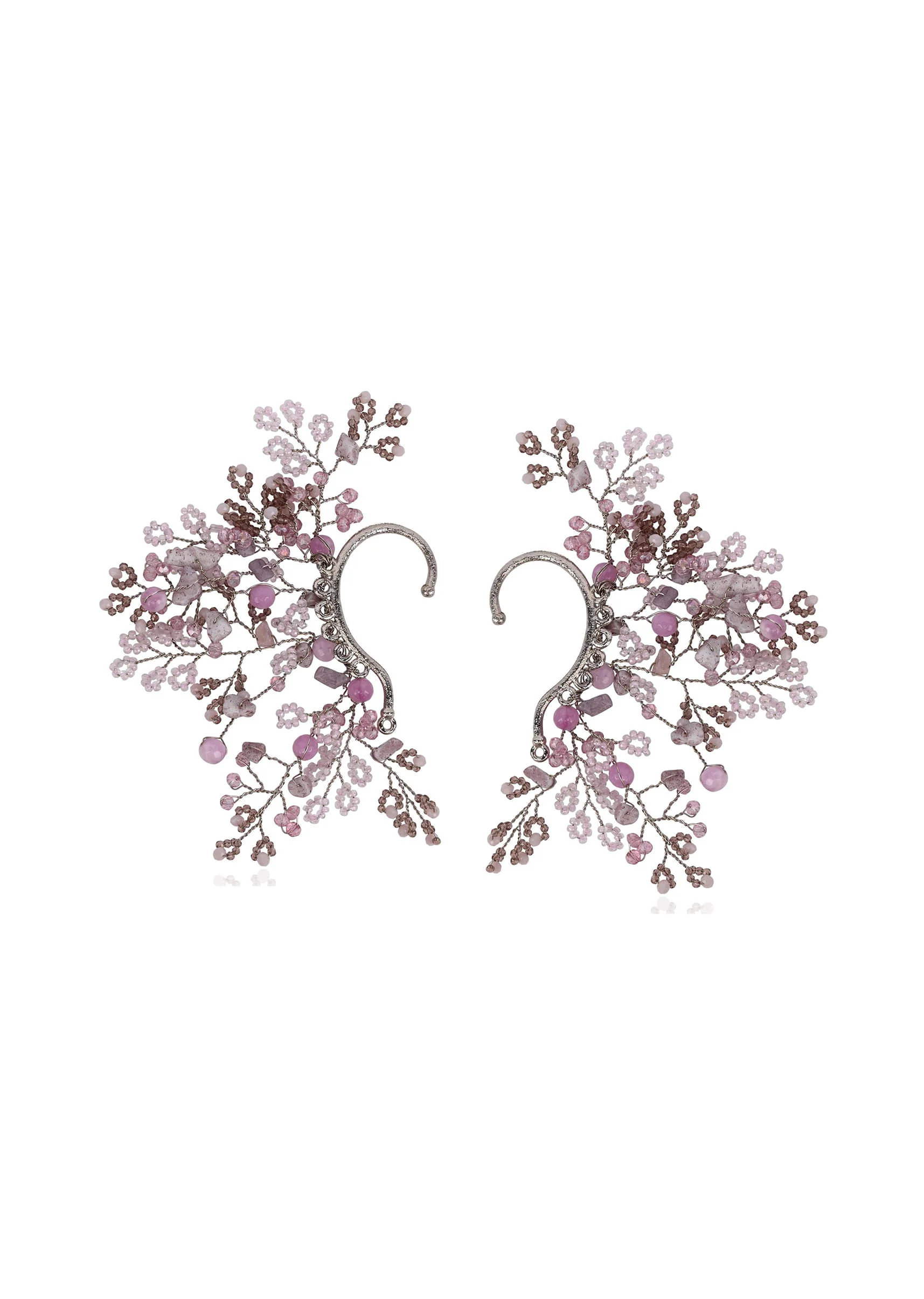 Gold Plated Pink Purple Earcuff For Women - Image 2