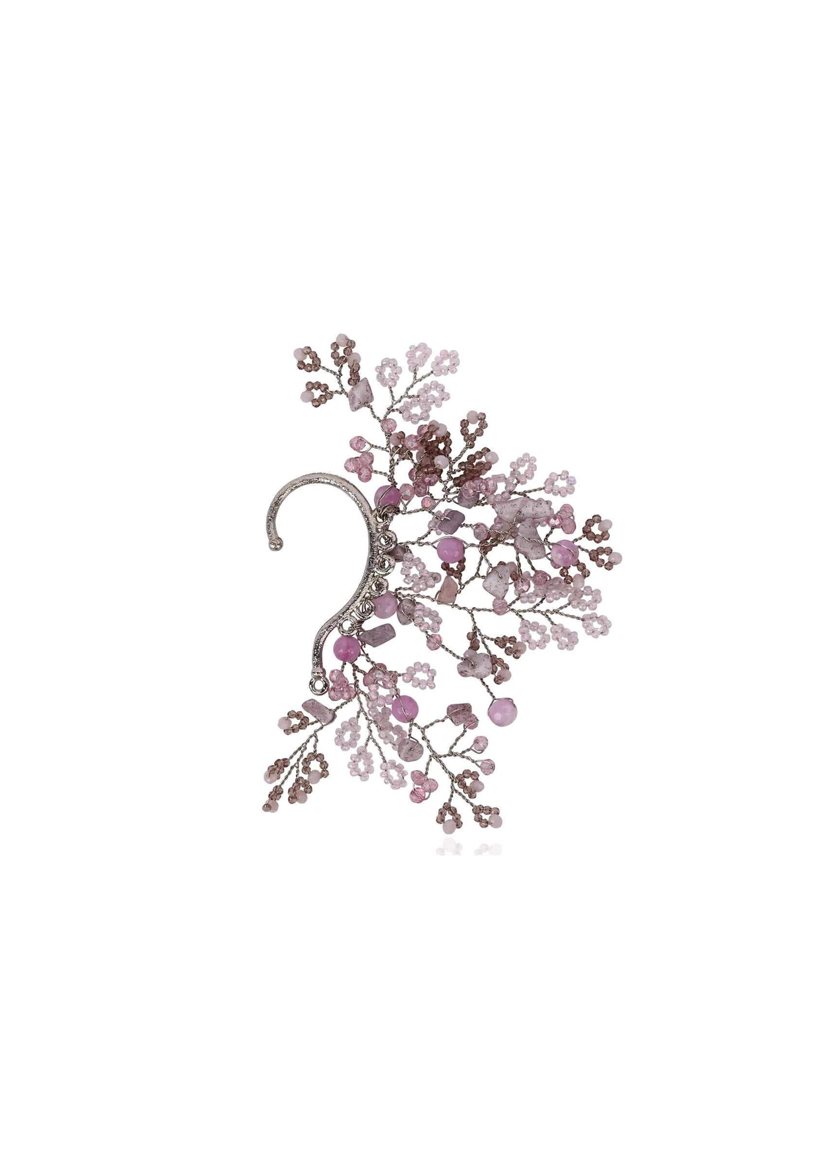 Gold Plated Pink Purple Earcuff For Women - Image 3