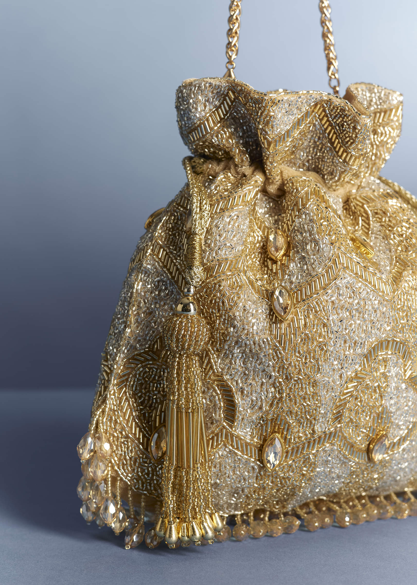 Golden Pearl Embellished Potli - Image 2