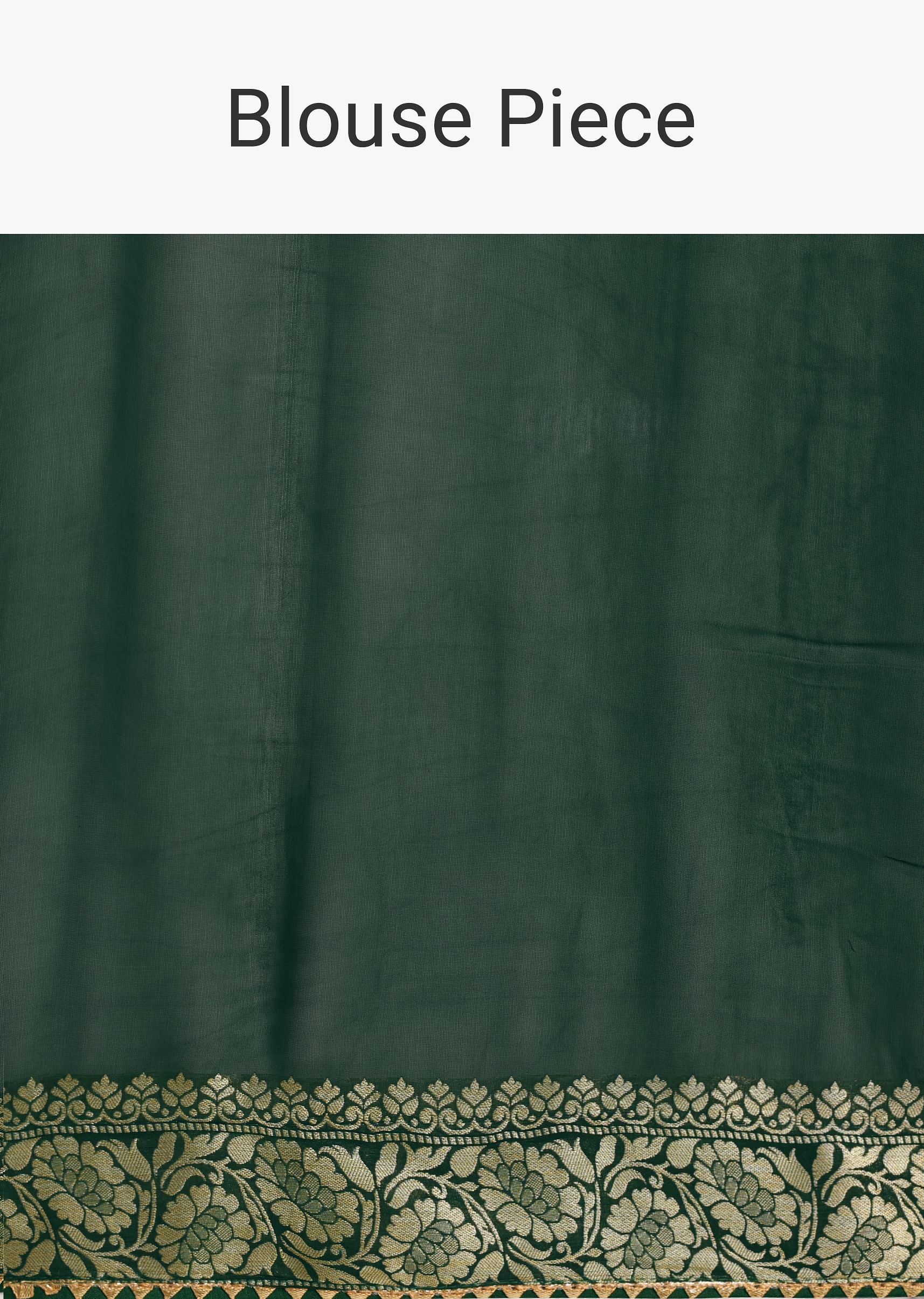 Green Khaddi Georgette Bandhani Saree With Zari Jaal Motif Weave - Image 10