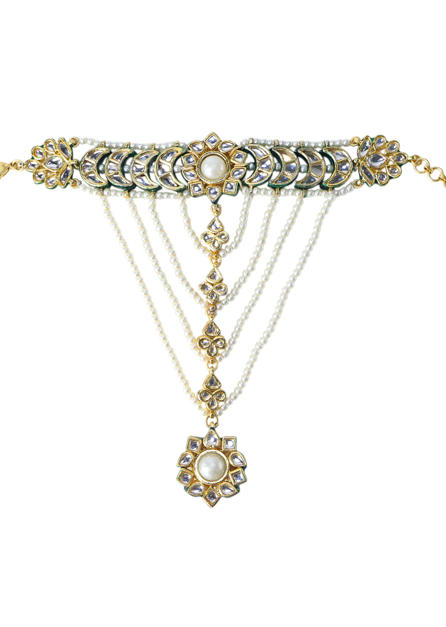 Green Kundan Hathphool - Image 2
