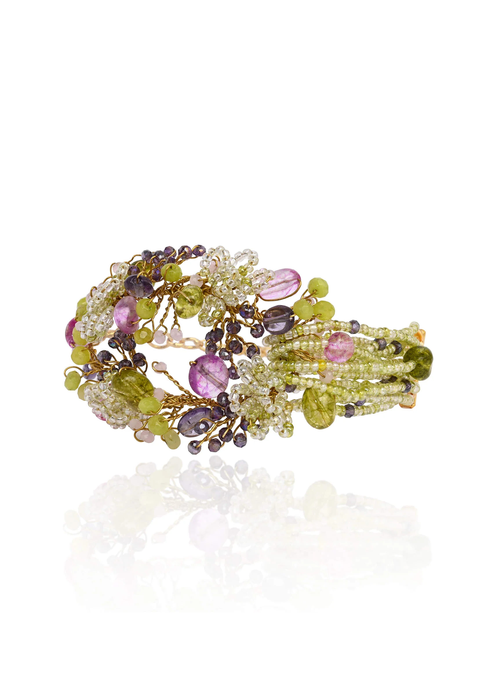 Green Mehendi Stone Beaded Bracelets - Image 3