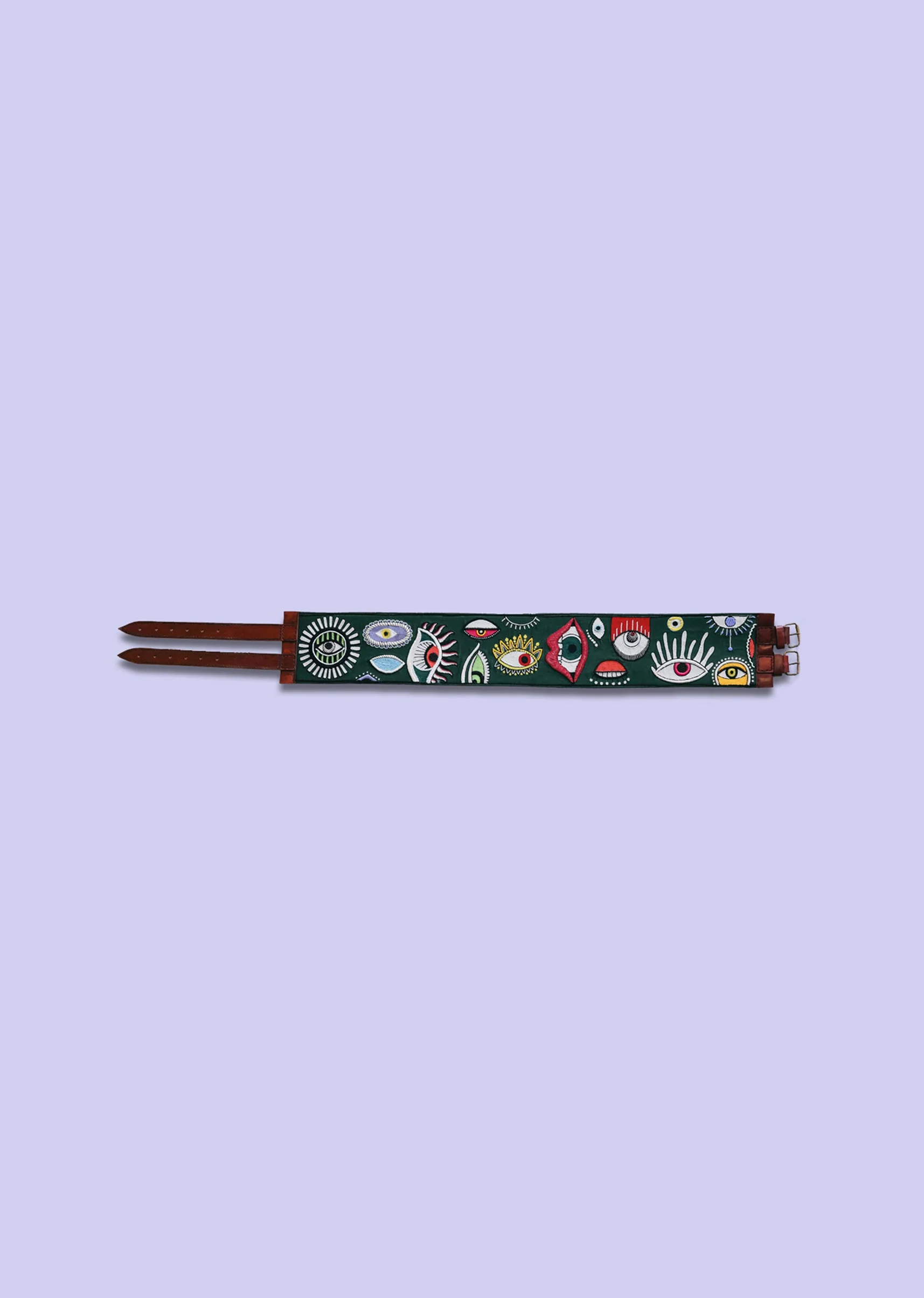 Green Multi Color Embroidered Waist Belt - Image 4
