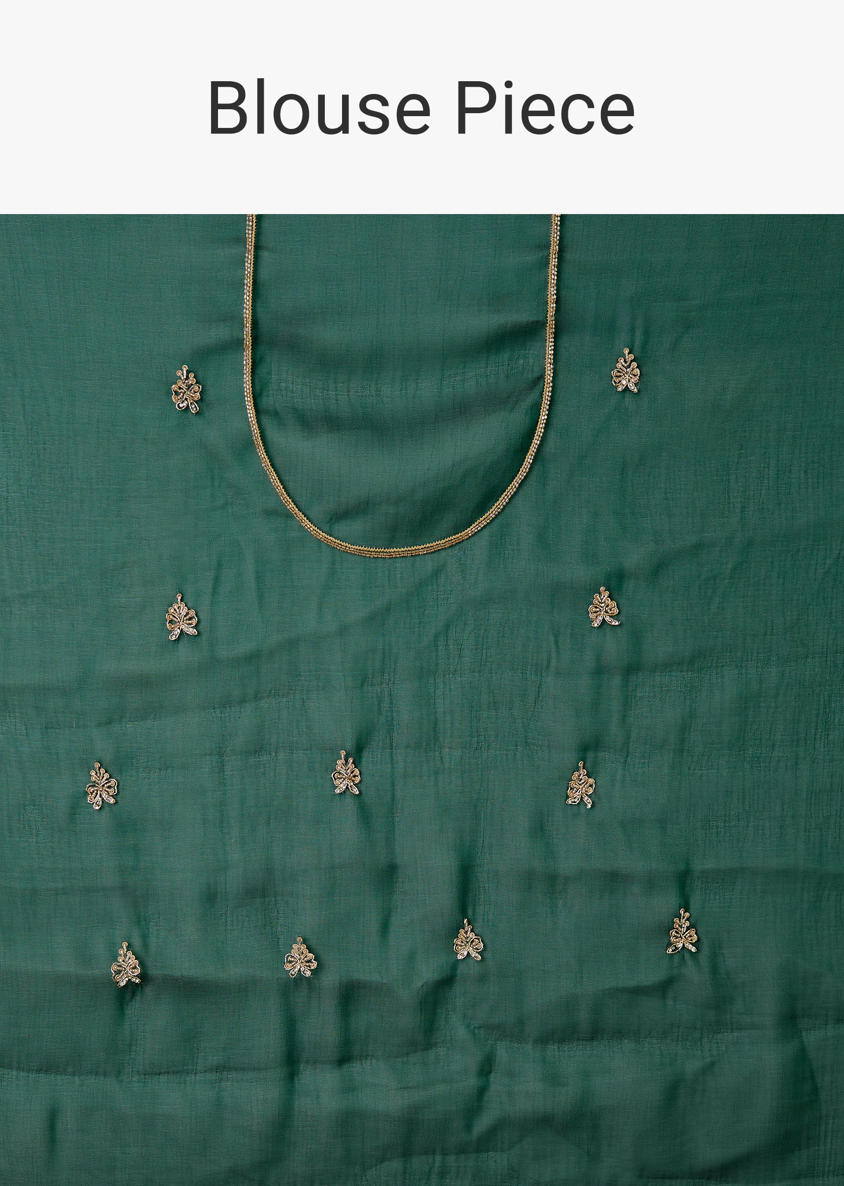 Green Organza Saree With Cutdana And Sequins Border - Image 9