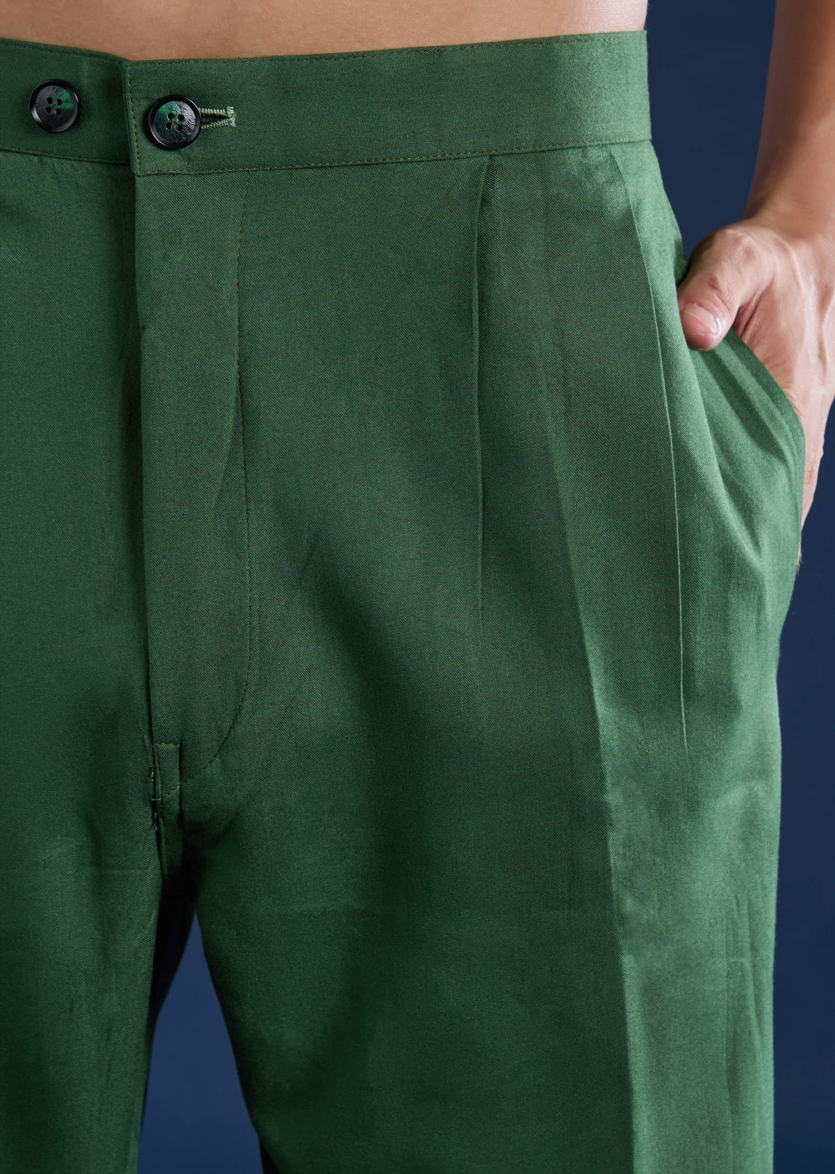 Green Sequin Work Mens Kurta and Pant Set - Image 6