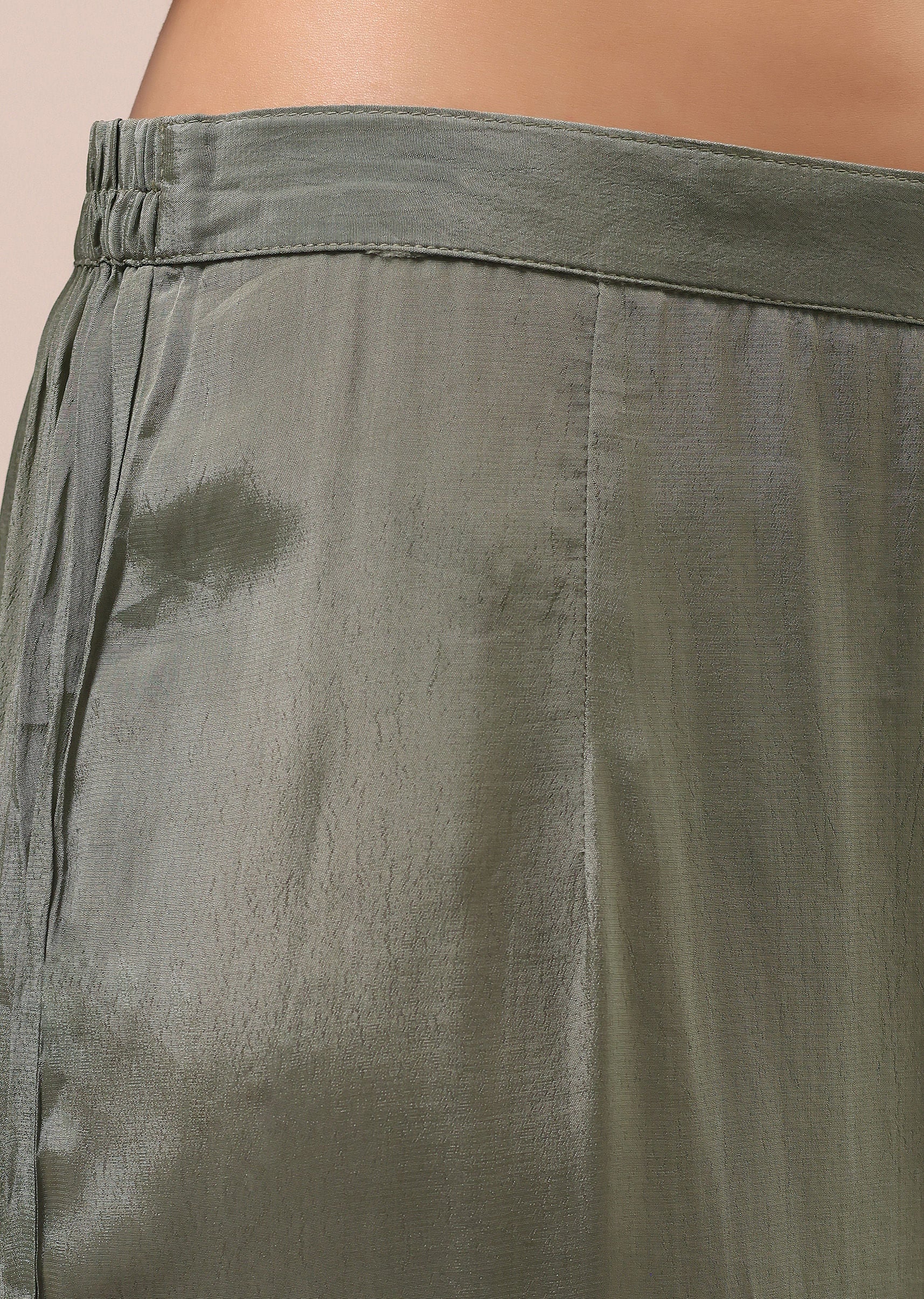 Grey And Pink Embroidered Kurta And Salwar With Dupatta - Image 6