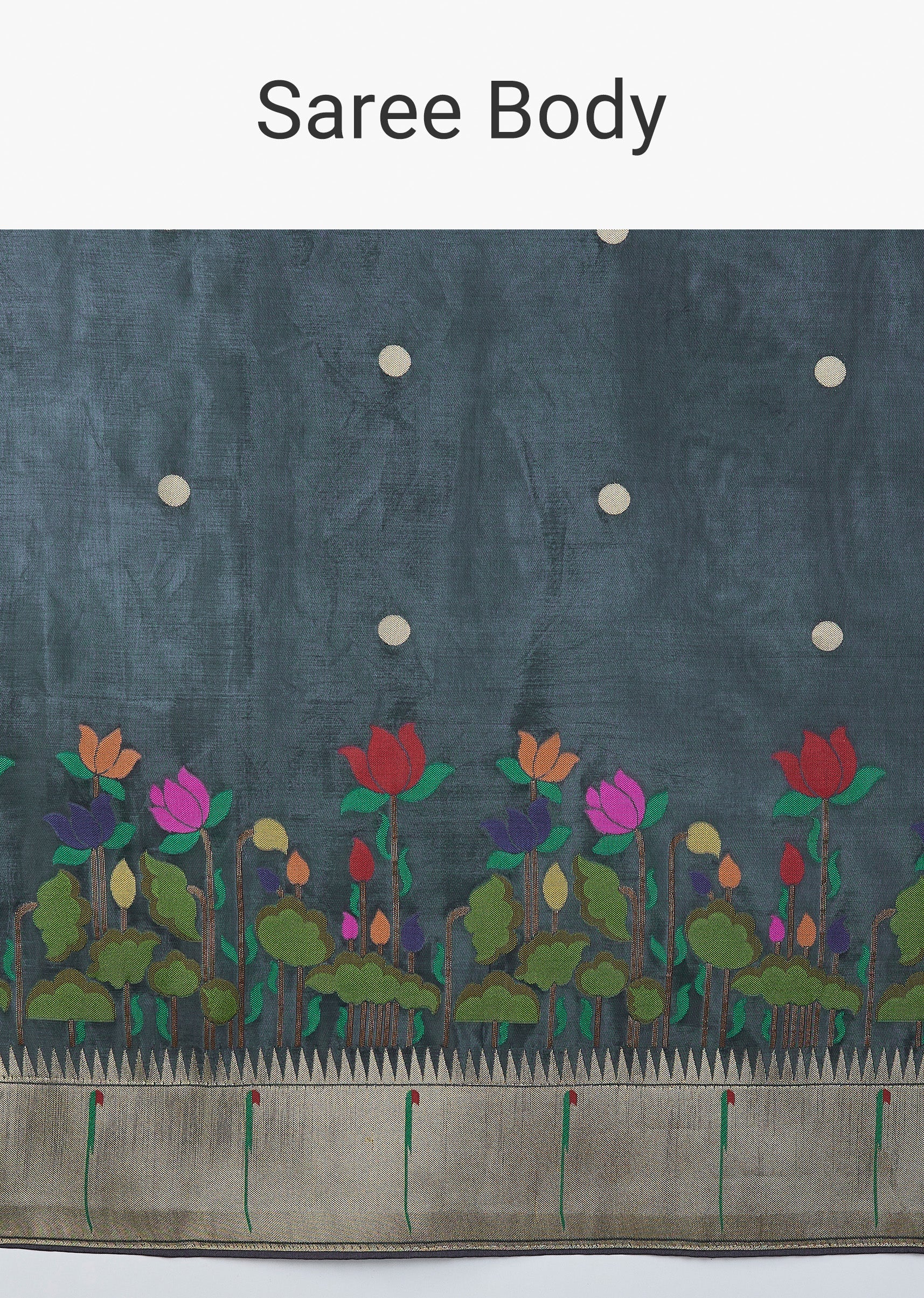 Grey Dola Silk Saree - Image 9